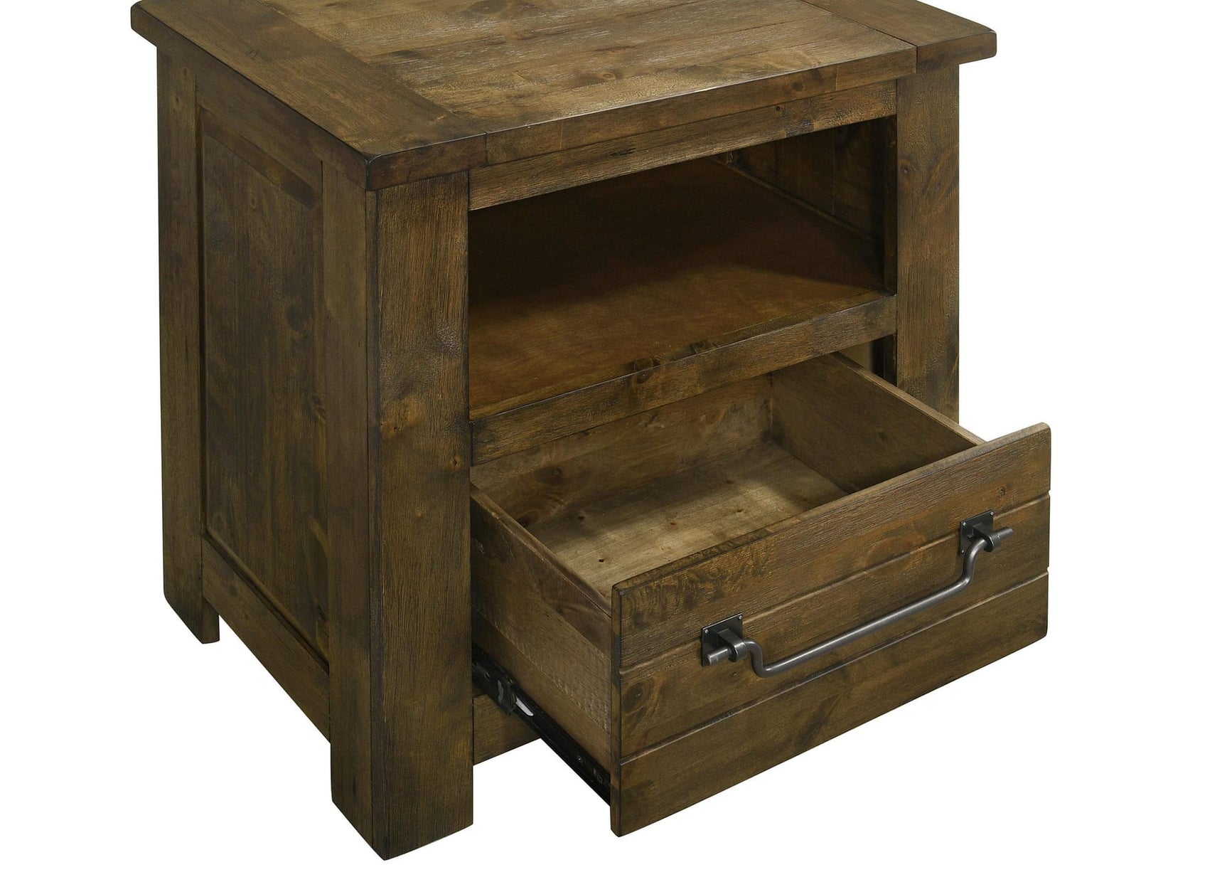 Doherty 1-drawer Nightstand Bedside Table Rustic Brown view 9