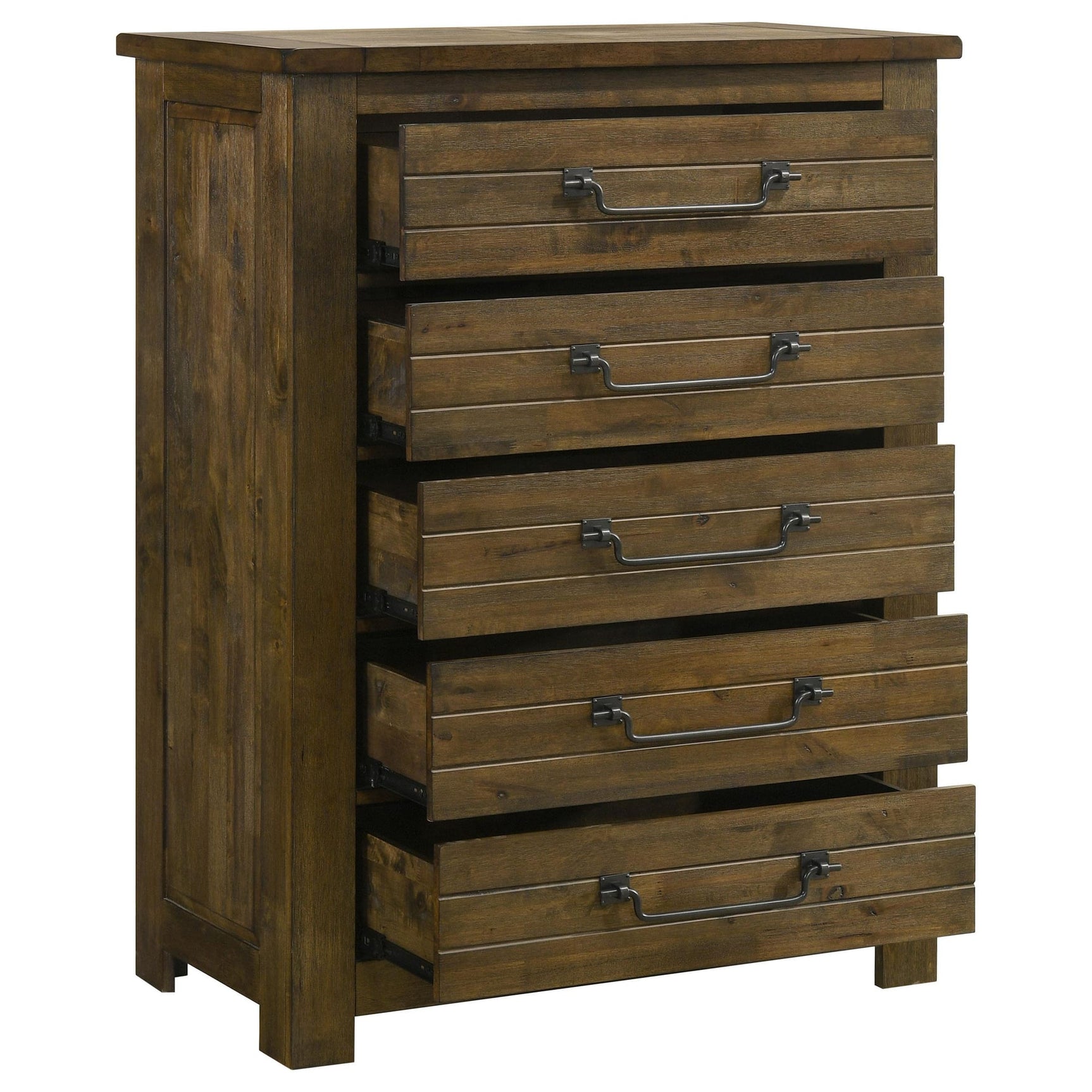 Doherty 5-drawer Chest of Drawers Rustic Brown view 9