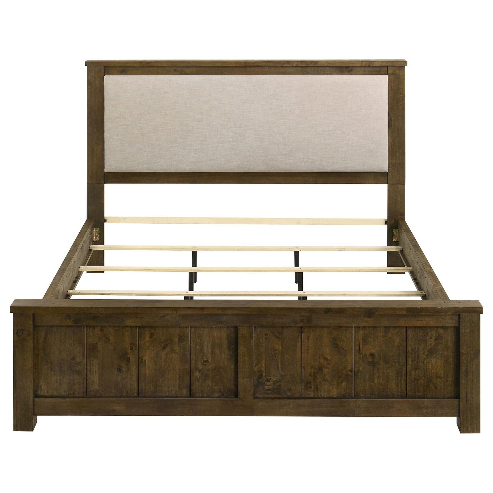 Doherty Eastern King Linen Upholstered Panel Bed Rustic Brown view 3