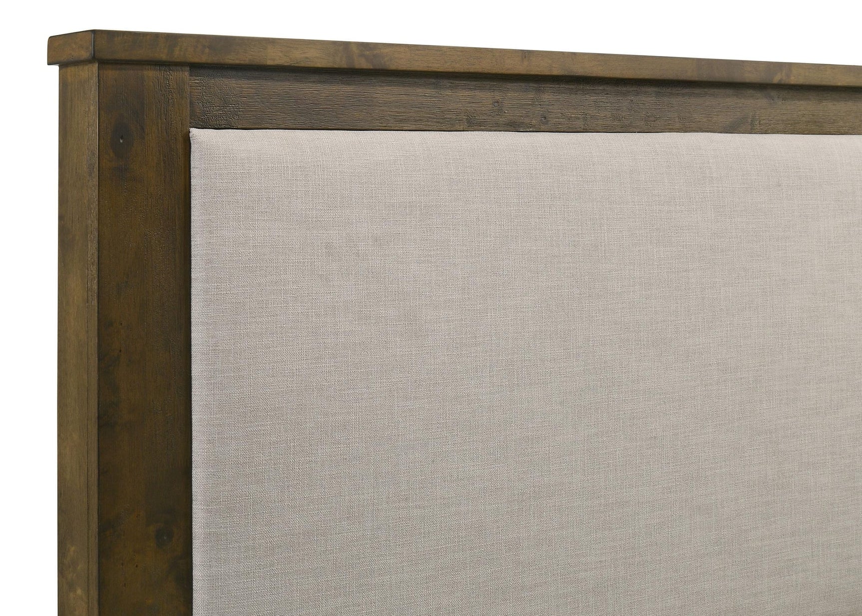 Doherty Eastern King Linen Upholstered Panel Bed Rustic Brown view 6