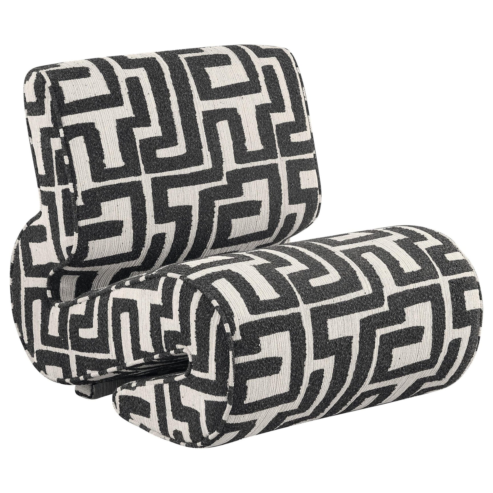 Eimer Geometric Jacquard Accent Chair Black from Decor Furniture