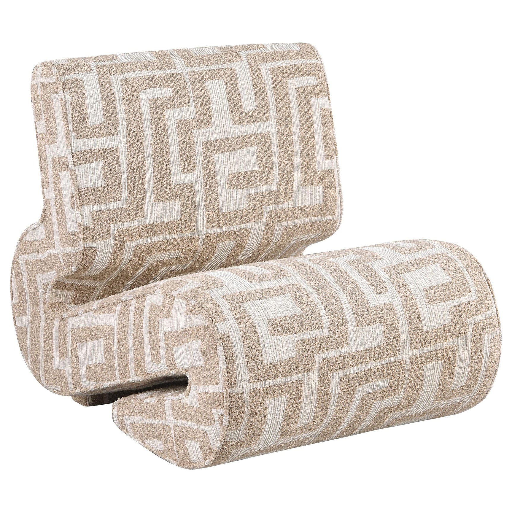 Eimer Geometric Jacquard Accent Chair Camel from Decor Furniture