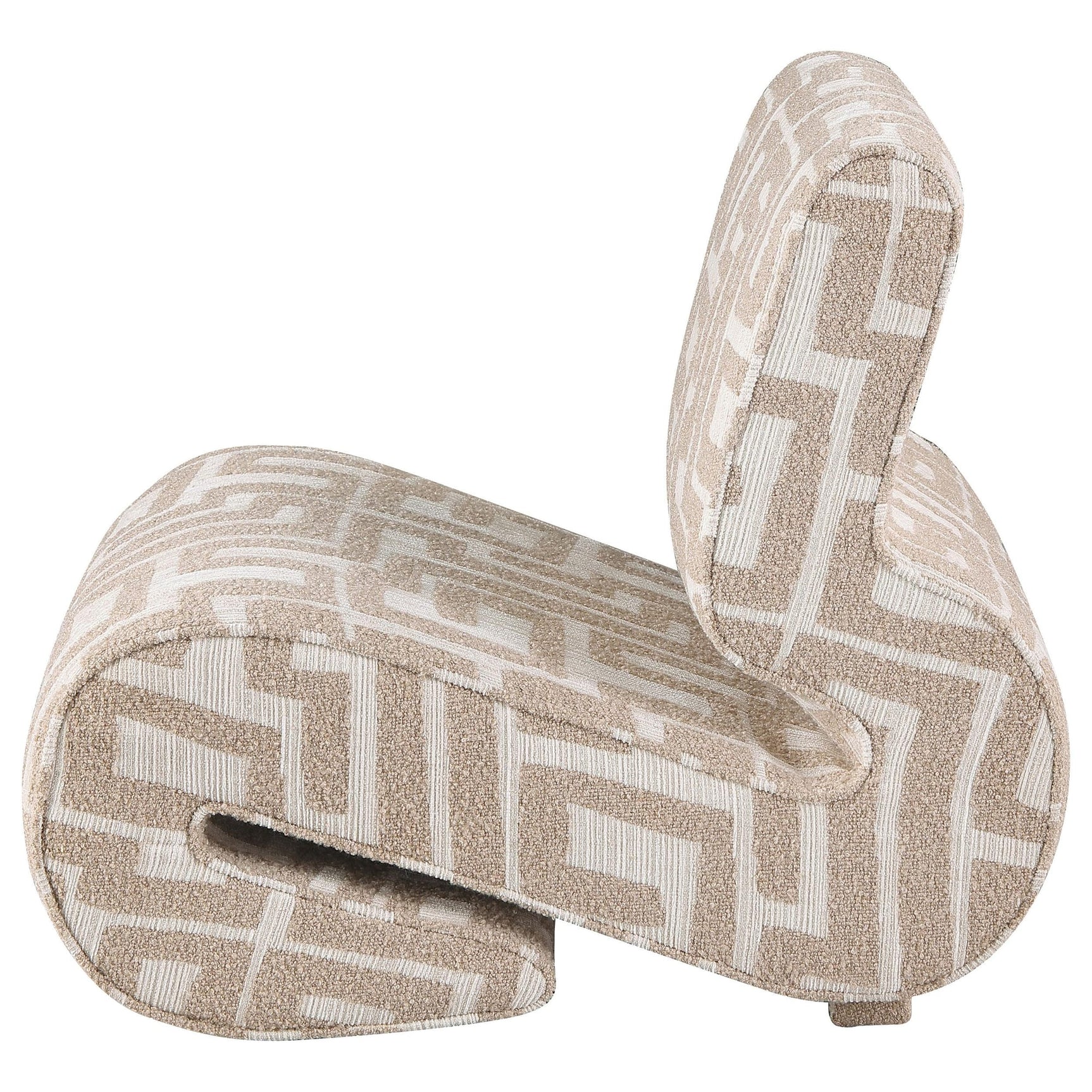 Eimer Geometric Jacquard Accent Chair Camel view 4