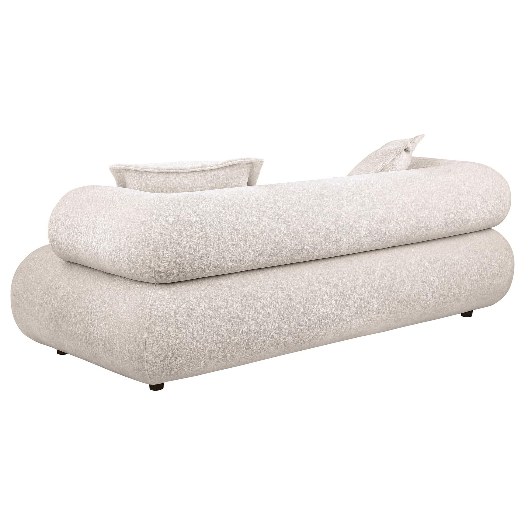 Eskola 3-seat Chenille Sofa with Rounded Shelter Arms Ivory view 5