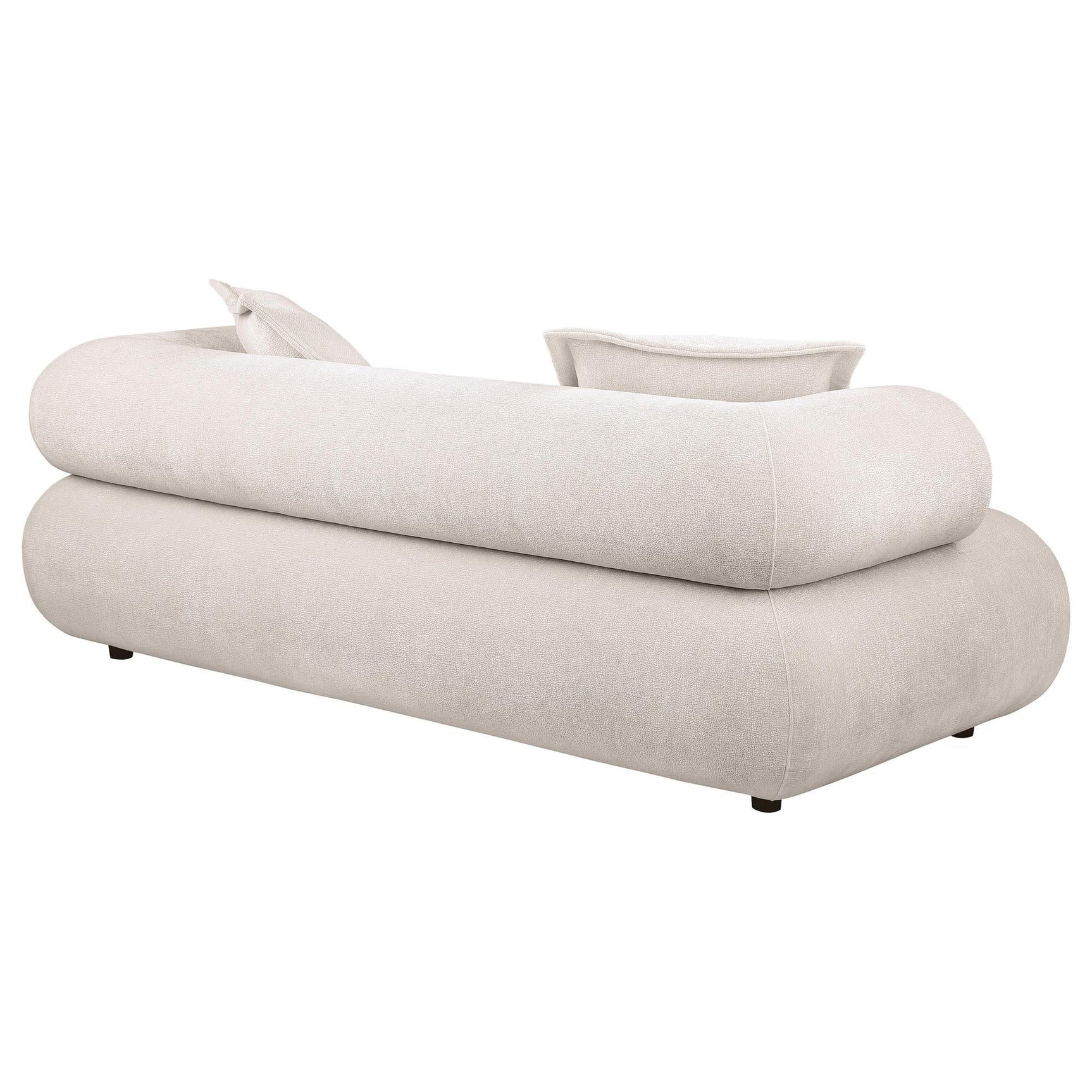 Eskola 3-seat Chenille Sofa with Rounded Shelter Arms Ivory view 6