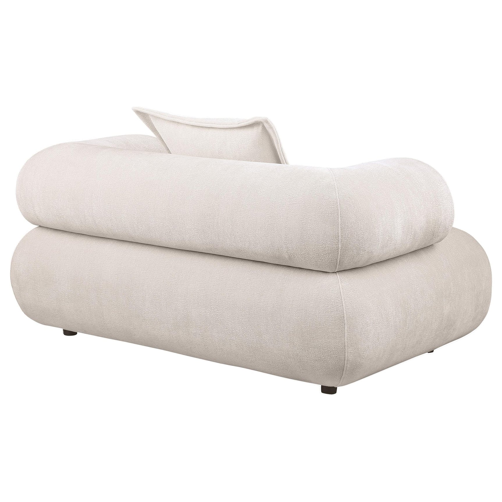 Eskola Chenille Accent Chair with Rounded Shelter Arms Ivory view 6