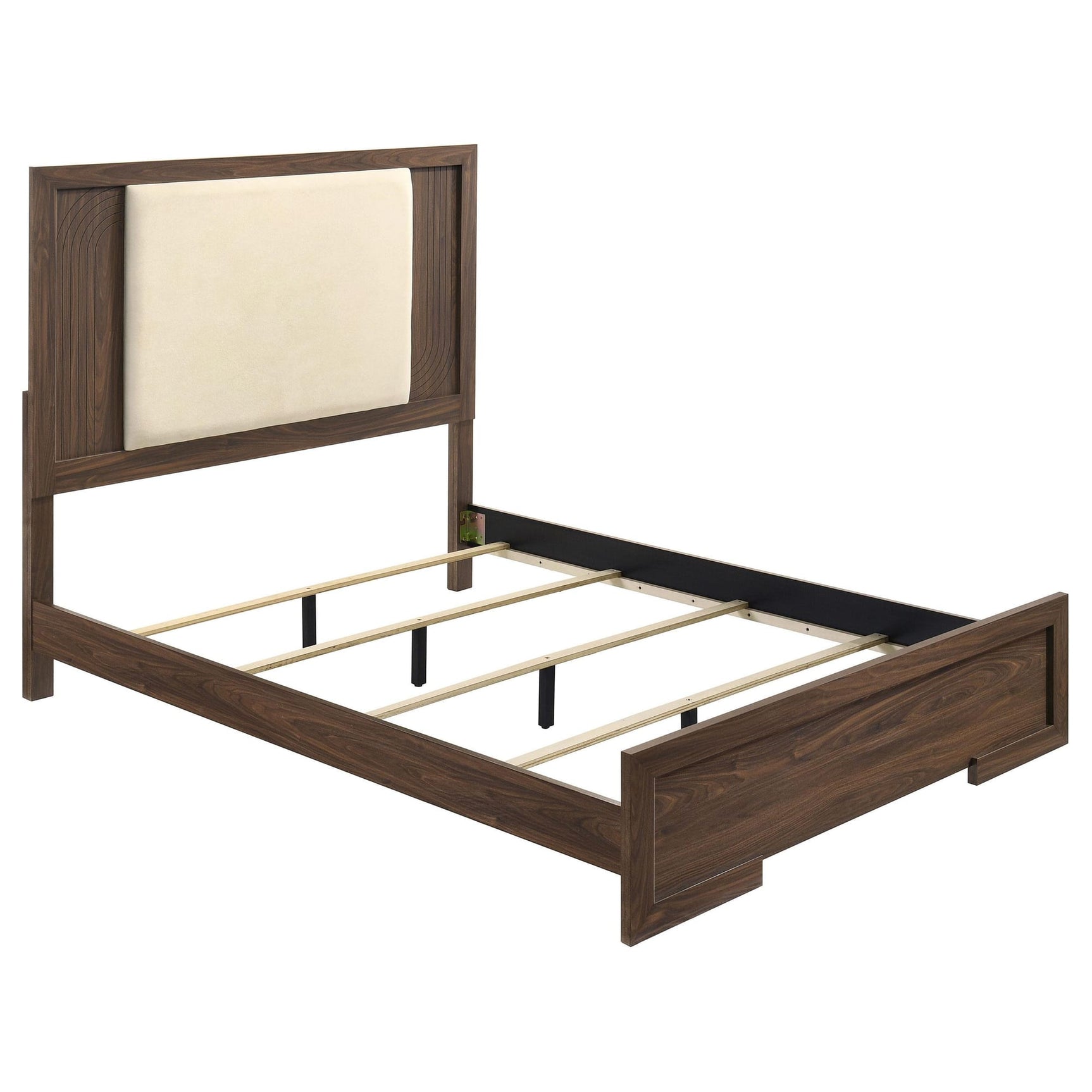 Etienne Queen Velvet Upholstered Panel Bed Walnut from Decor Furniture