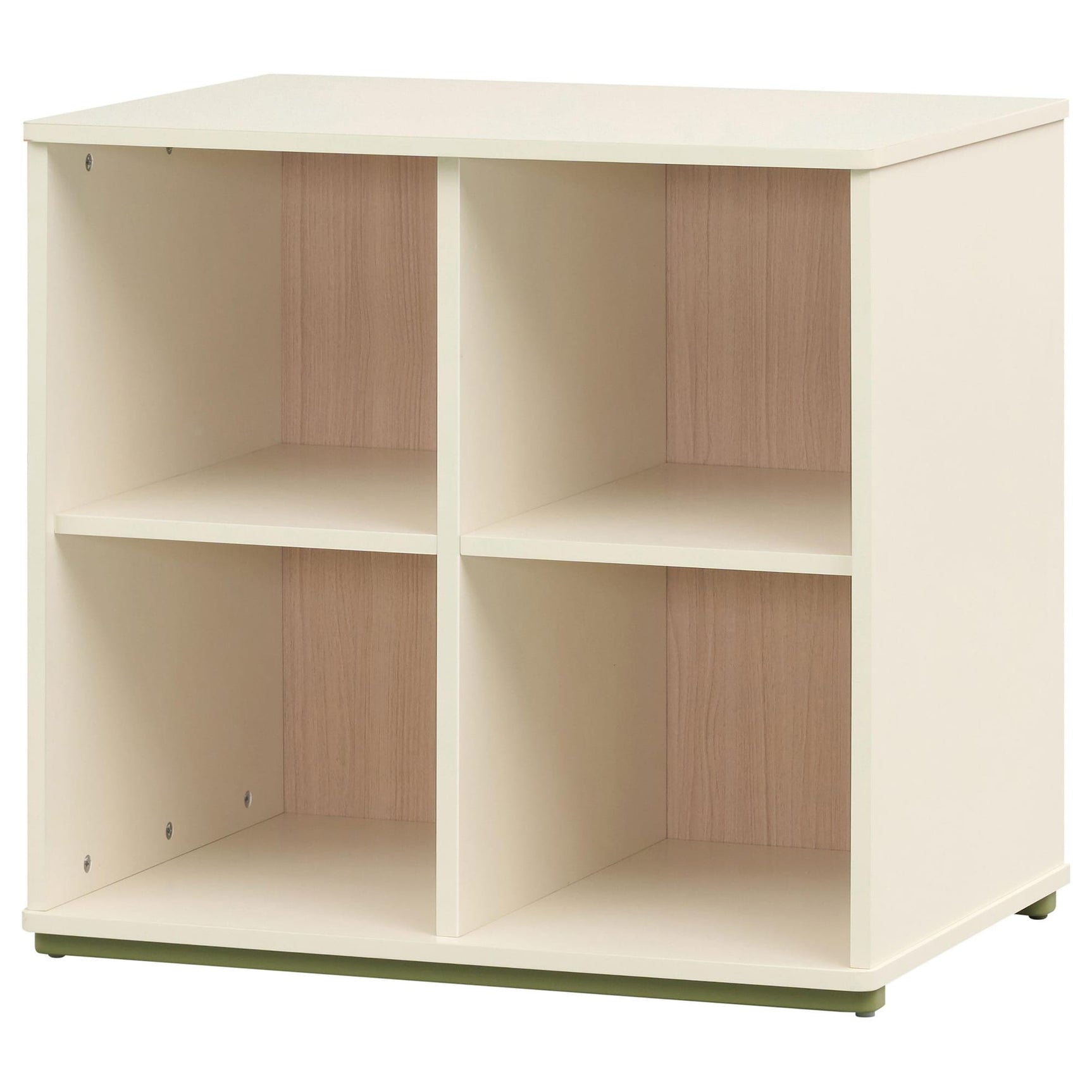 Evren 4-cubby Horizontal Bookcase with Natural Interior Off White view 4