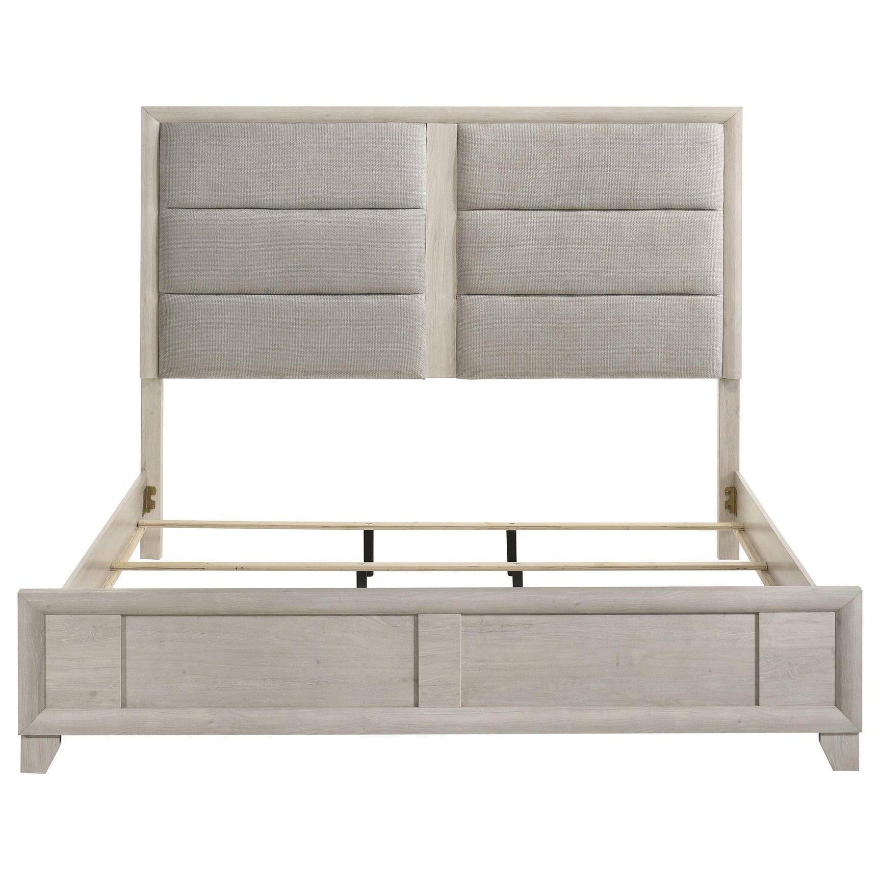 Farre Eastern King Upholstered Platform Panel Bed Washed Grey view 4