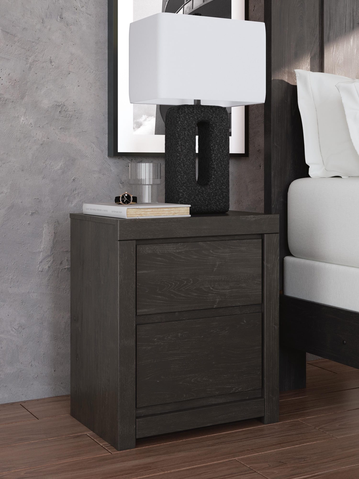 Fraluna Charcoal Panel Storage Bedroom Set view 28