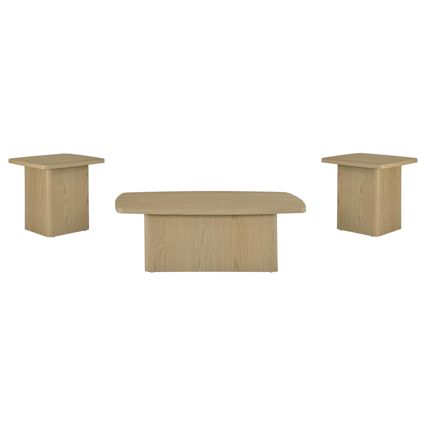 Fraser 3-Piece Greige Pedestal Coffee and End Table Set view 2