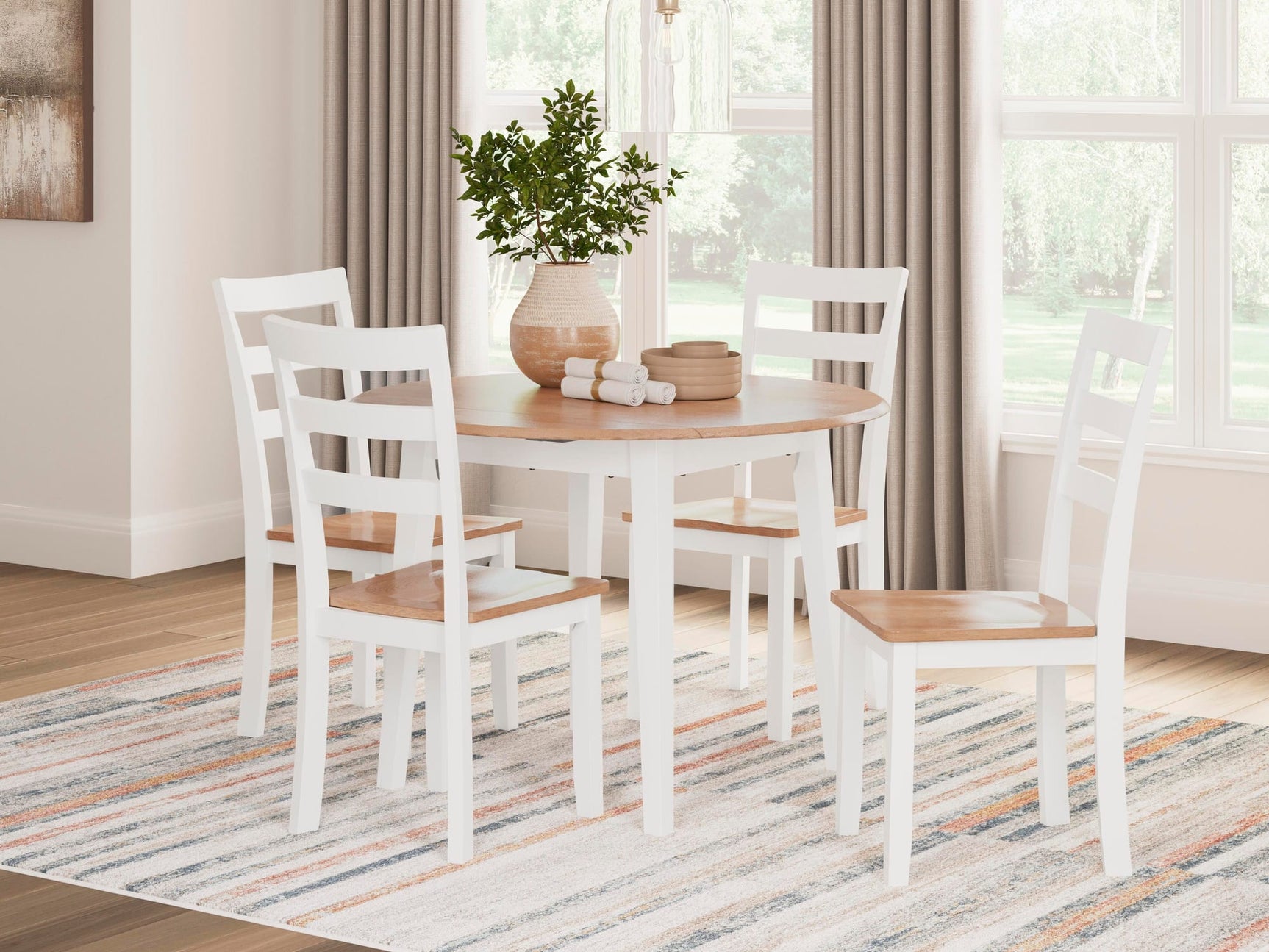Gesthaven Natural/White Dining Set from Decor Furniture