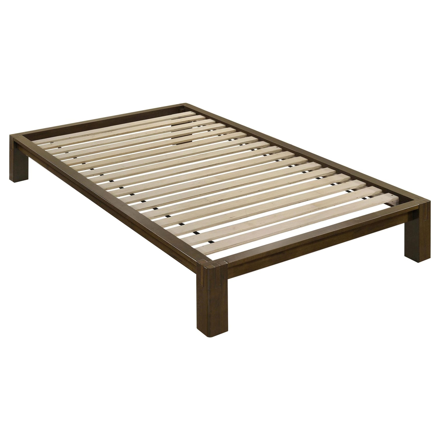 Gislen Twin Easy Assembly Wood Platform Bed Walnut from Decor Furniture