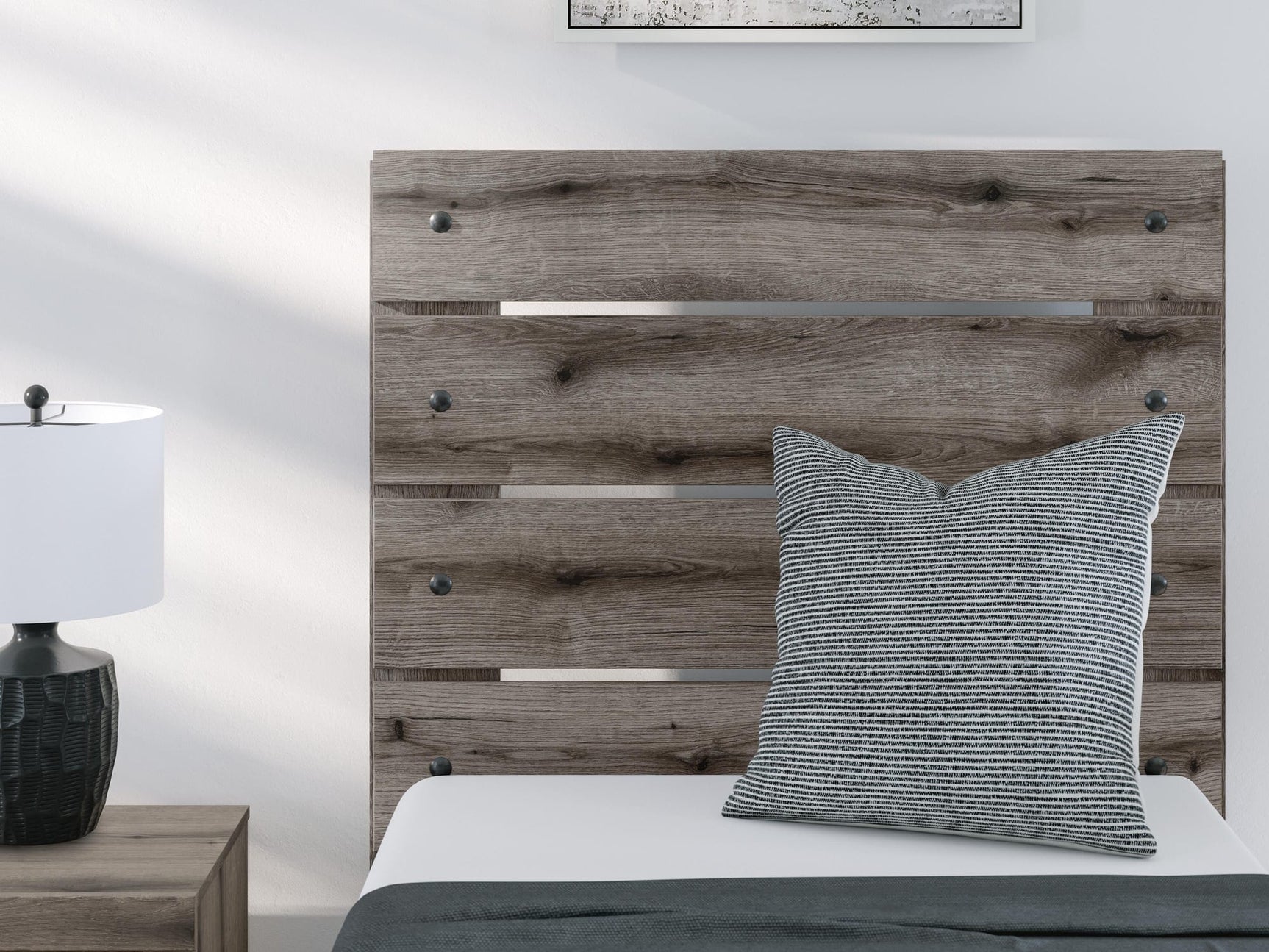 Graystorm Brown Gray Panel Bedroom Set Twin 4: Bed, Dresser, Mirror, Chest from Decor Furniture