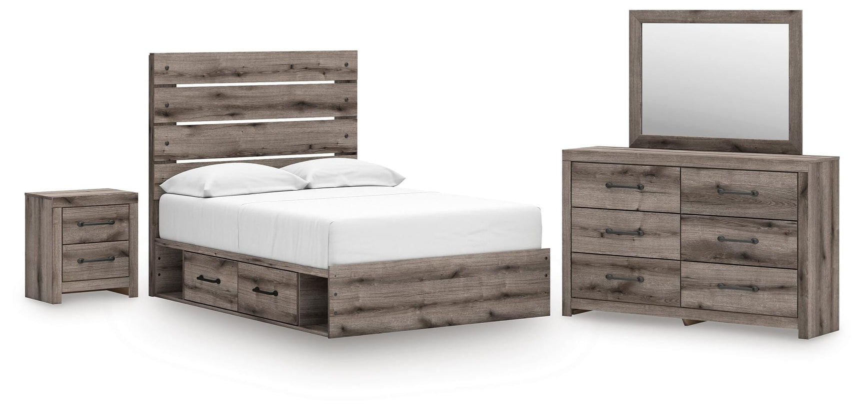 Graystorm Brown Gray Panel Storage Bedroom Set 2 from Decor Furniture