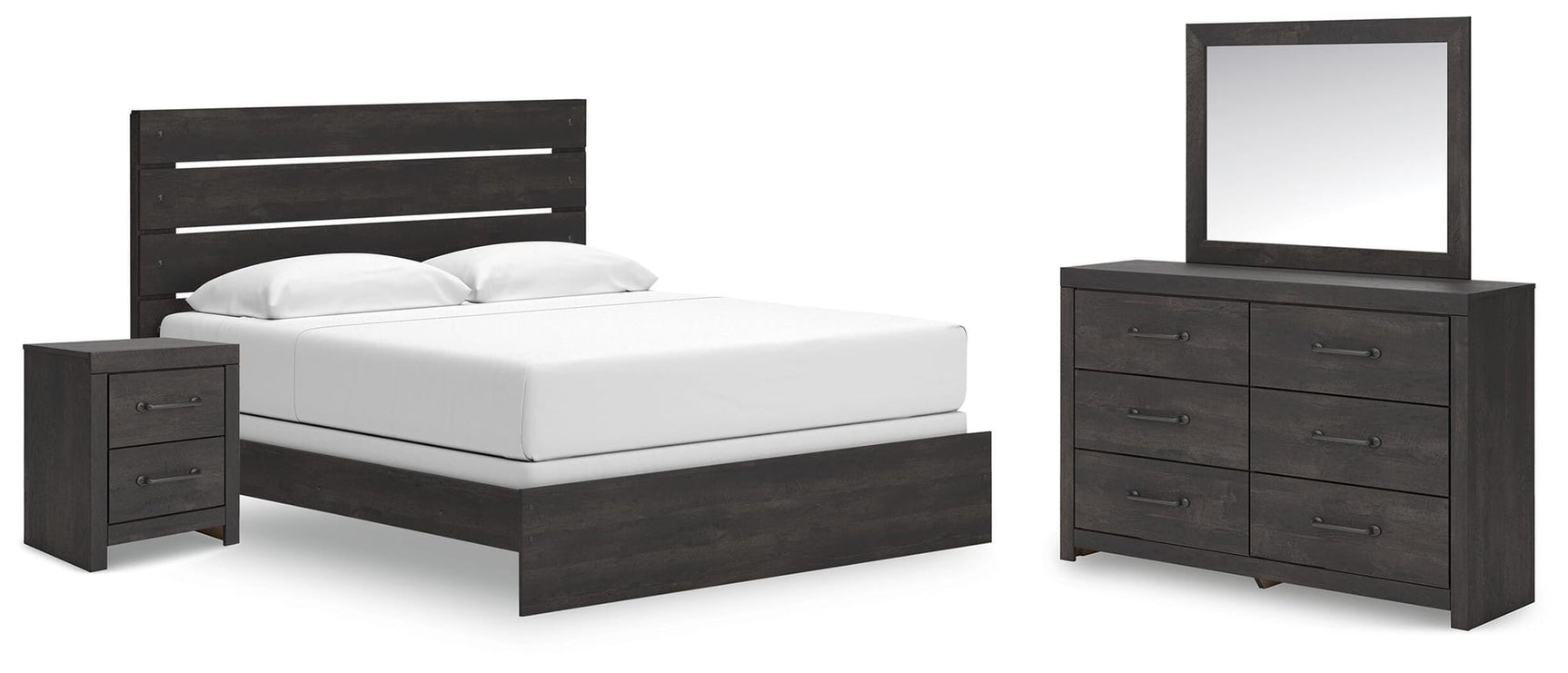 Hollivern Dark Gray Panel Bedroom Set view 2