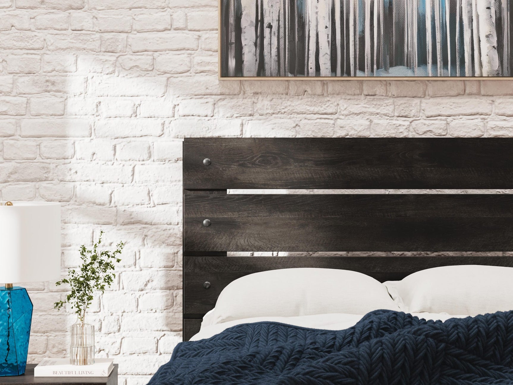Hollivern Dark Gray Panel Storage Bedroom Set 2 Twin 3: Bed, Dresser, Mirror from Decor Furniture