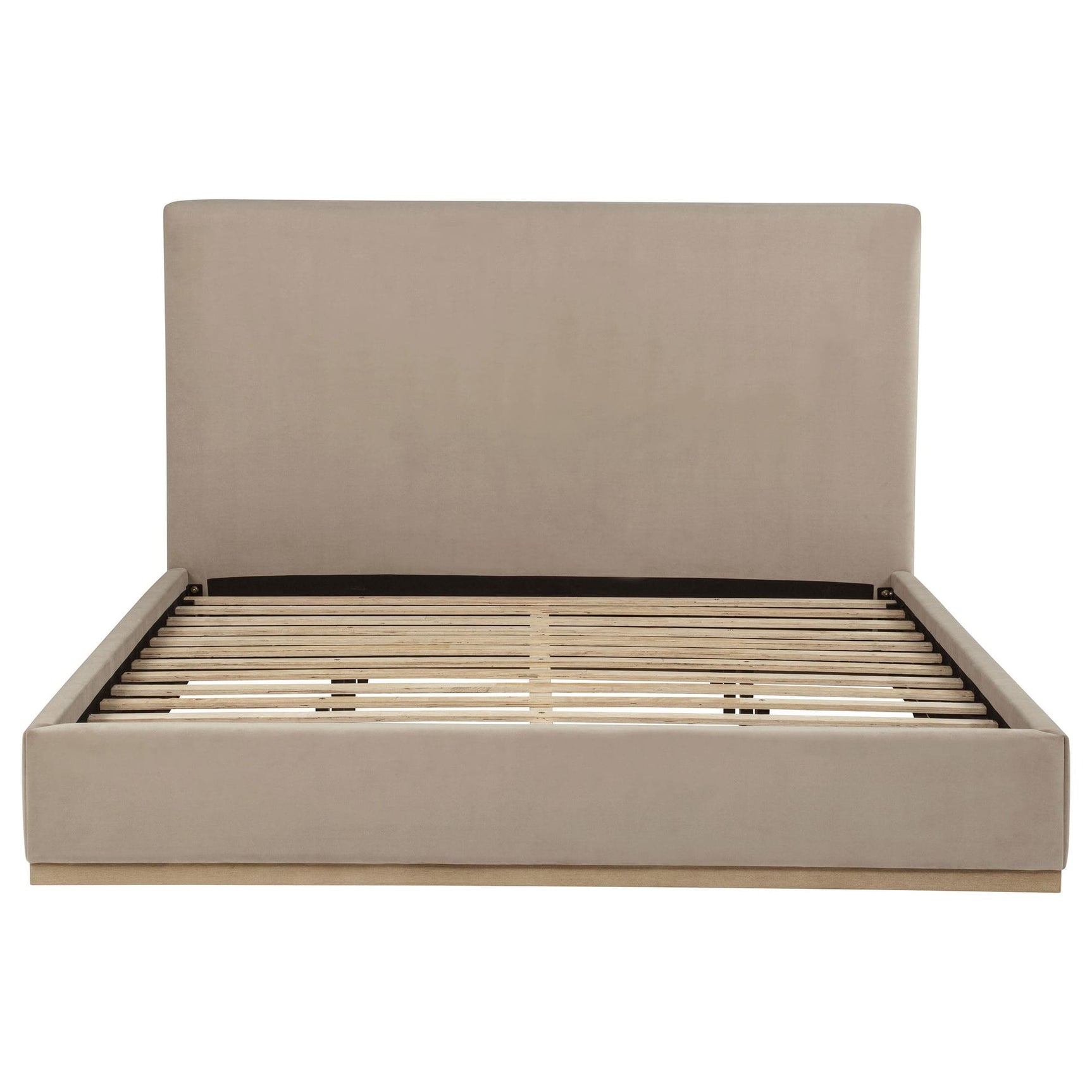Knox Eastern King Fabric Upholstered Platform Bed Khaki view 3