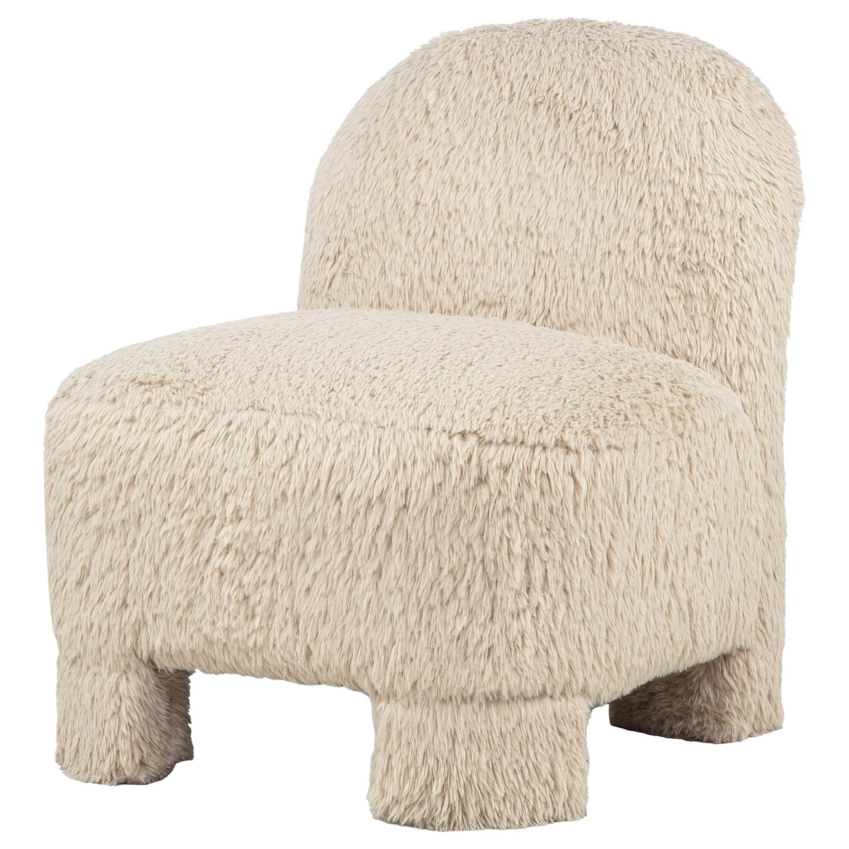 Lacombe Faux Fur Accent Chair Latte view 3