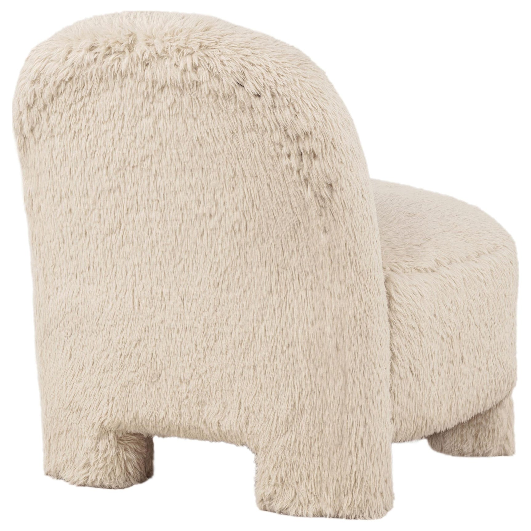 Lacombe Faux Fur Accent Chair Latte view 7
