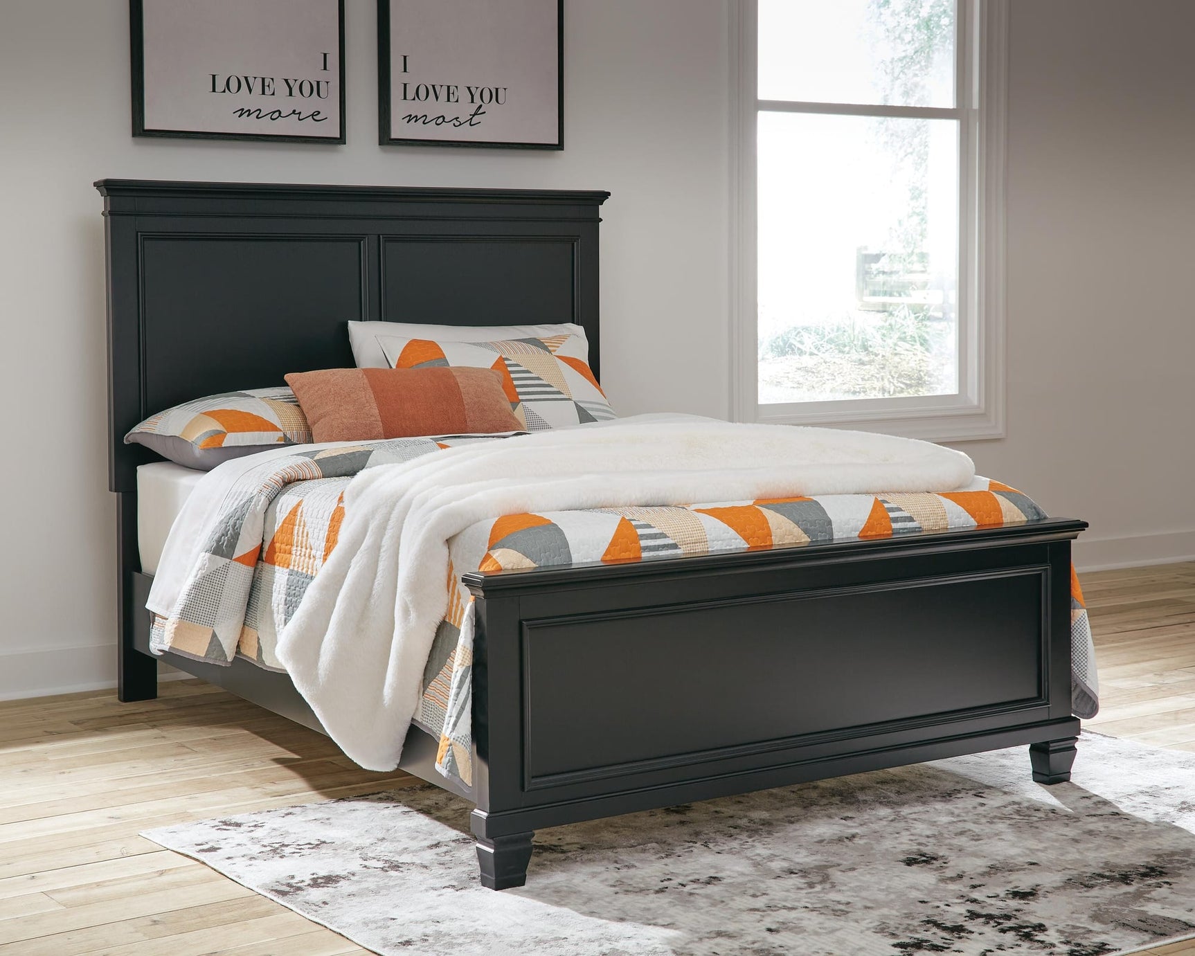 Lanolee Black Panel Bedroom Set Full 3: Bed, Dresser, Mirror from Decor Furniture