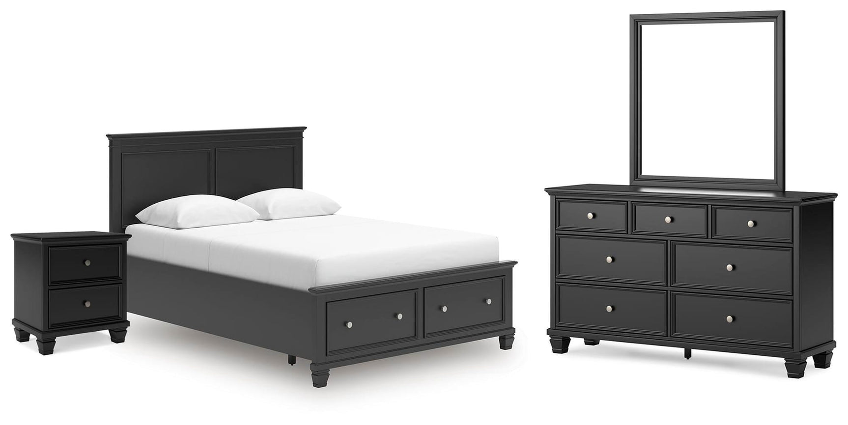 Lanolee Black Panel Storage Bedroom Set from Decor Furniture