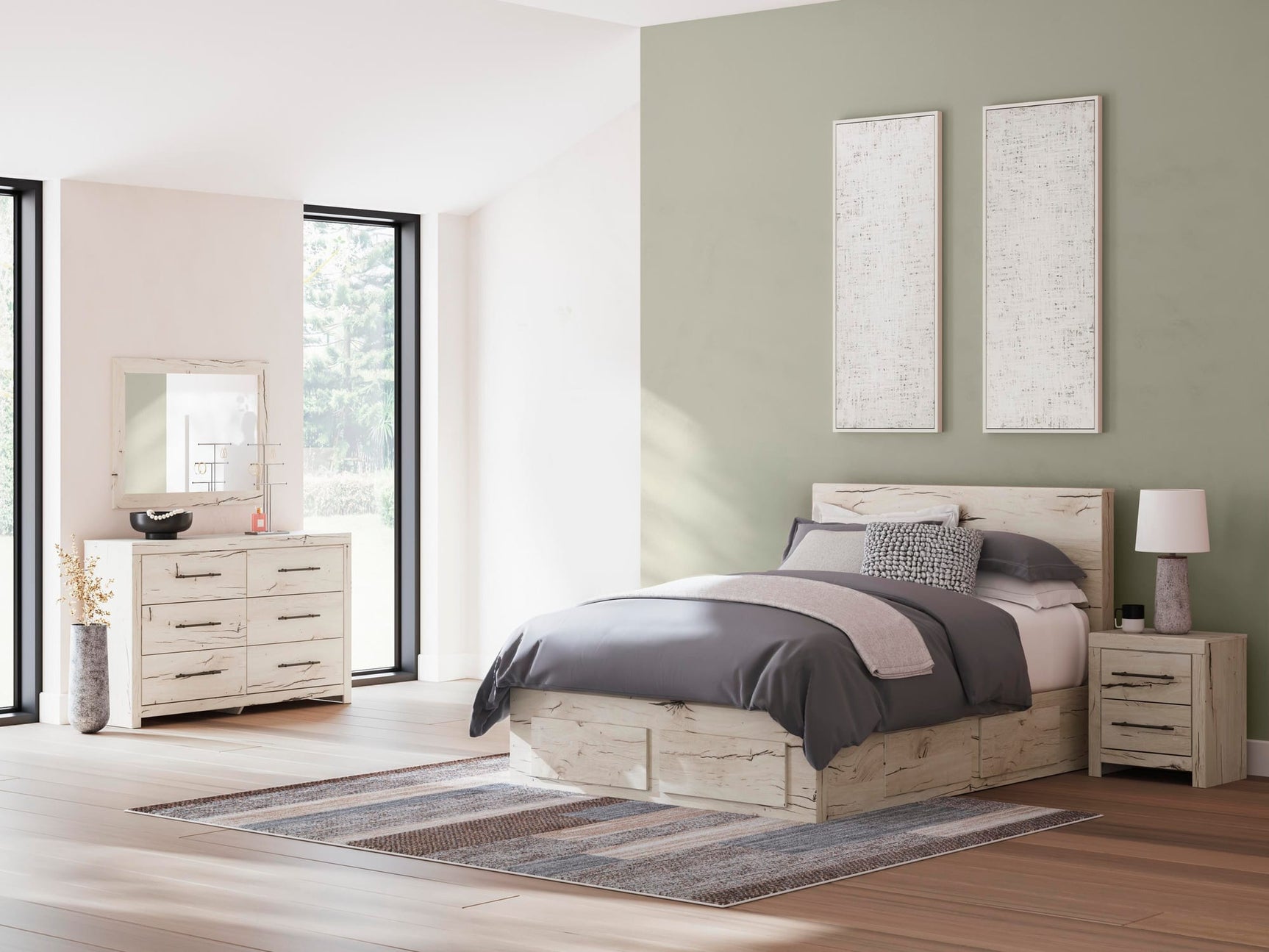 Lawroy Light Natural Panel Storage Bedroom Set 4 view 4