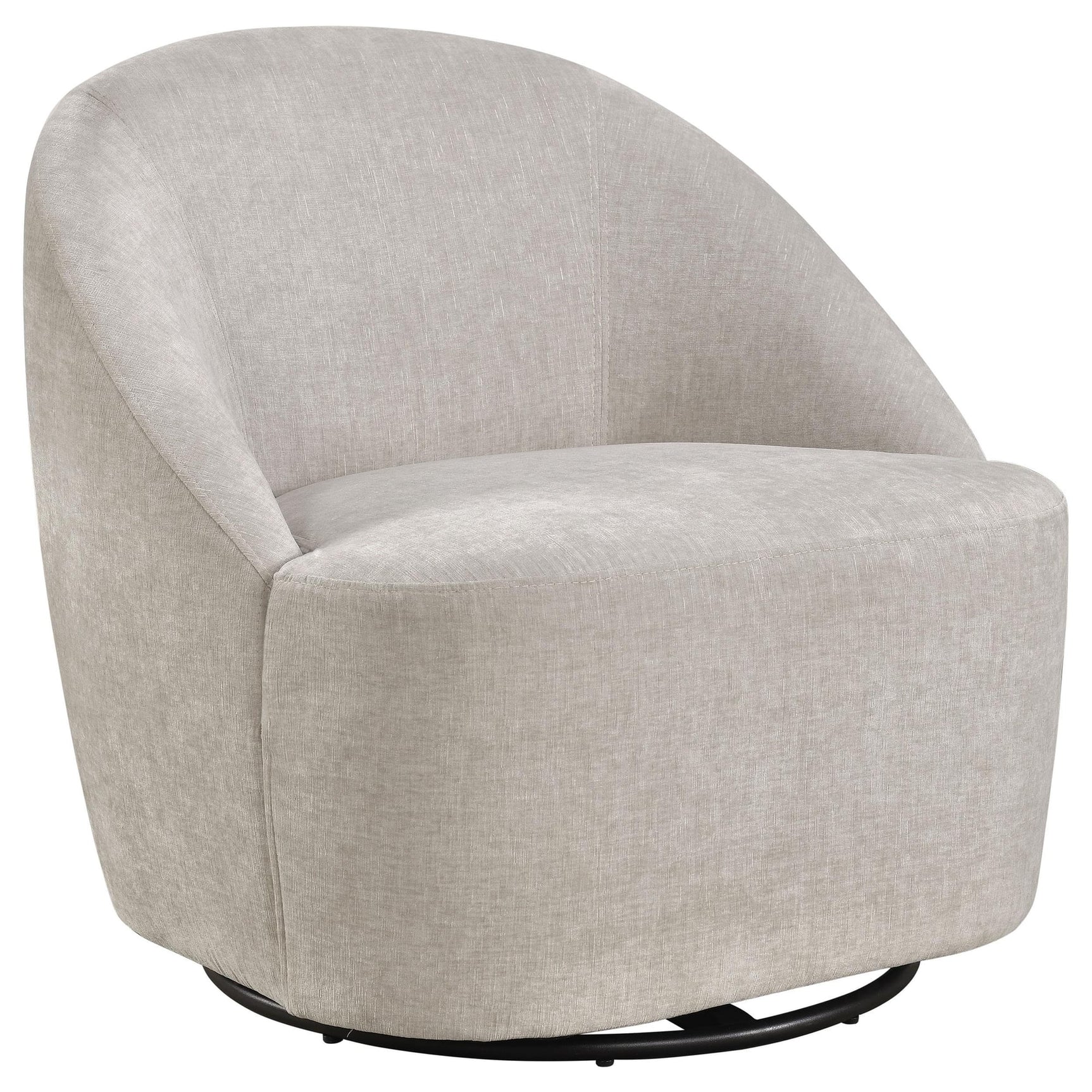 Leon Chenille Upholstered Swivel Accent Chair Beige from Decor Furniture