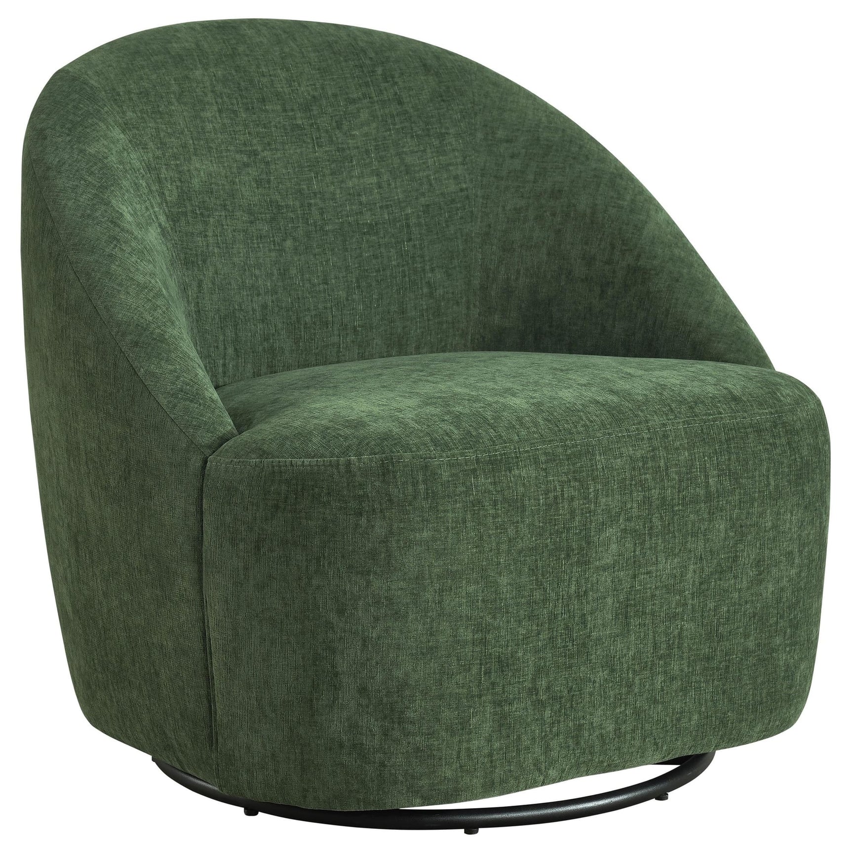 Leon Chenille Upholstered Swivel Accent Chair Green from Decor Furniture