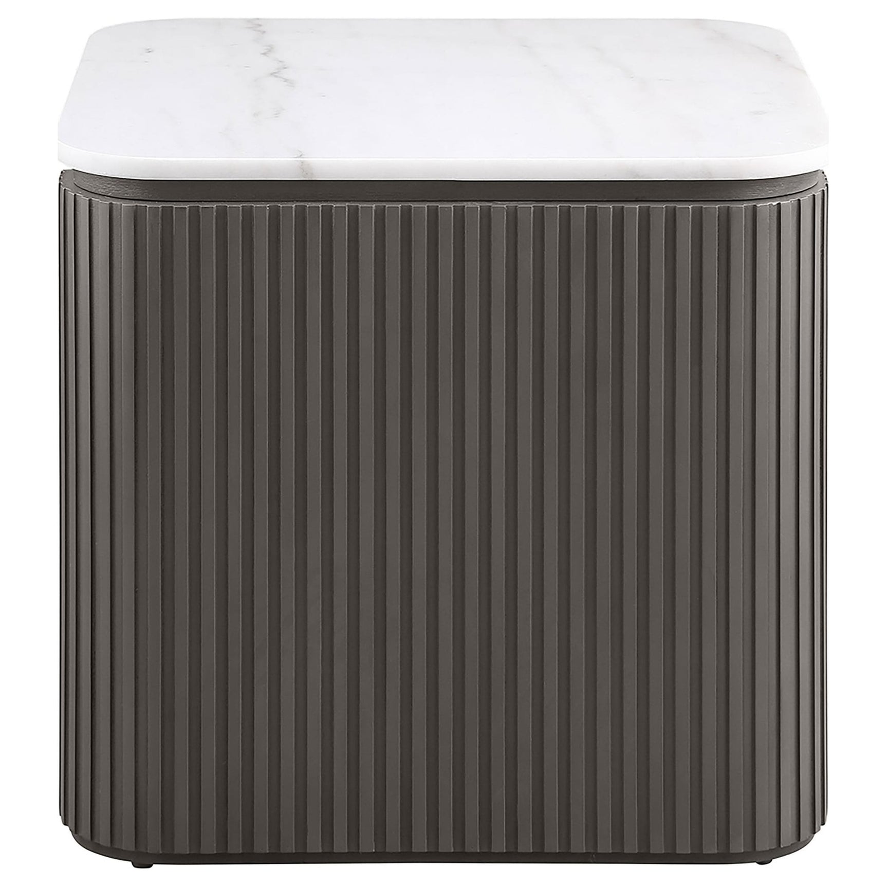 Lior 2-Piece Rectangular Marble Top Coffee and End Table Set Charcoal view 4