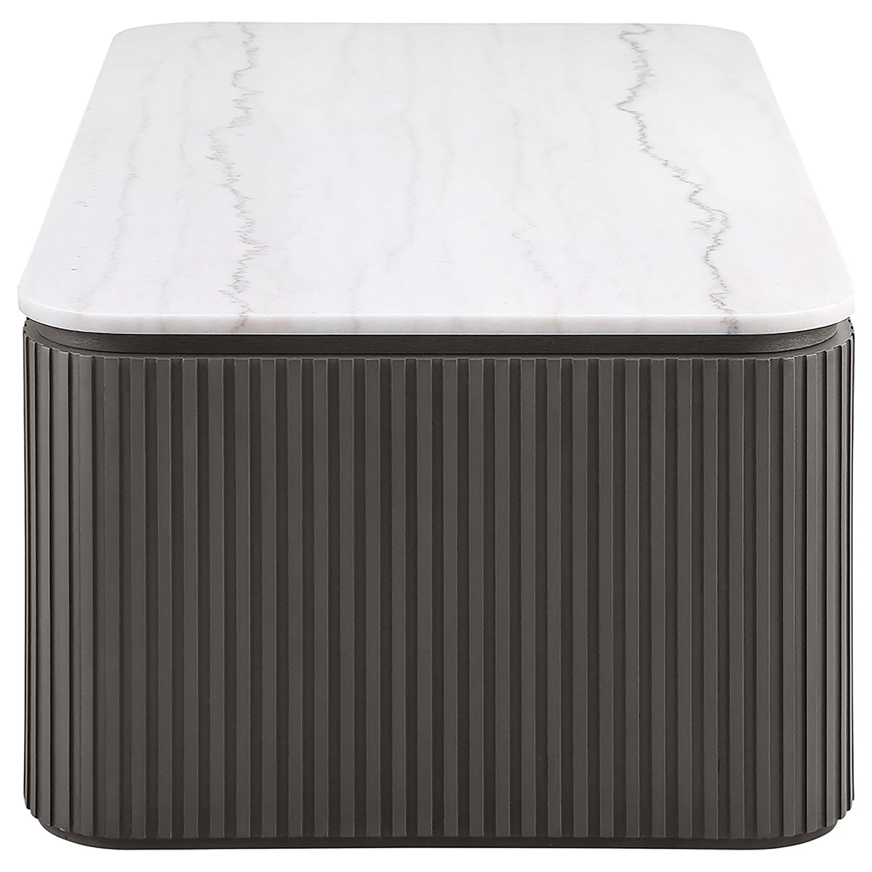 Lior 3-Piece Rectangular Marble Top Coffee and End Table Set Charcoal view 8