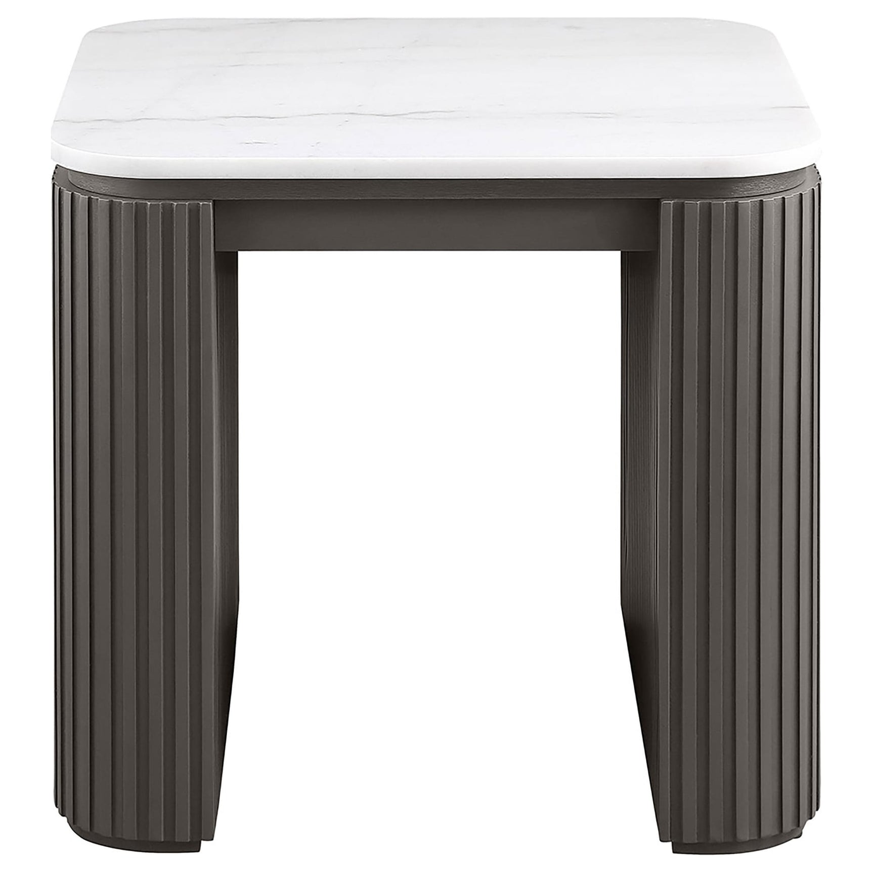 Lior 3-Piece Square Marble Top Coffee and End Table Set Charcoal view 3