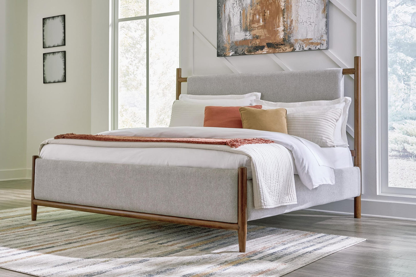 Lyncott Brown Upholstered Bedroom Set view 3