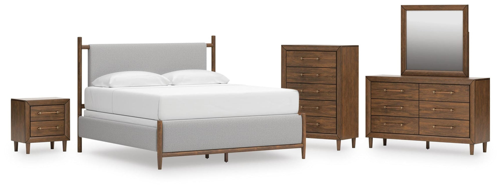 Lyncott Brown Upholstered Bedroom Set view 6