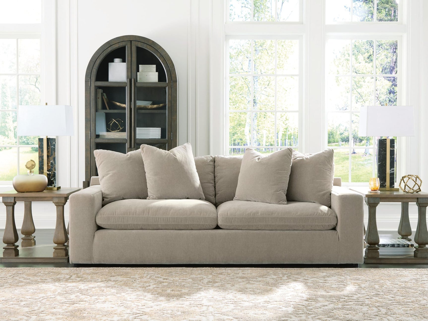Maxton Heights Pebble Chenille,Velvet Sofa from Decor Furniture