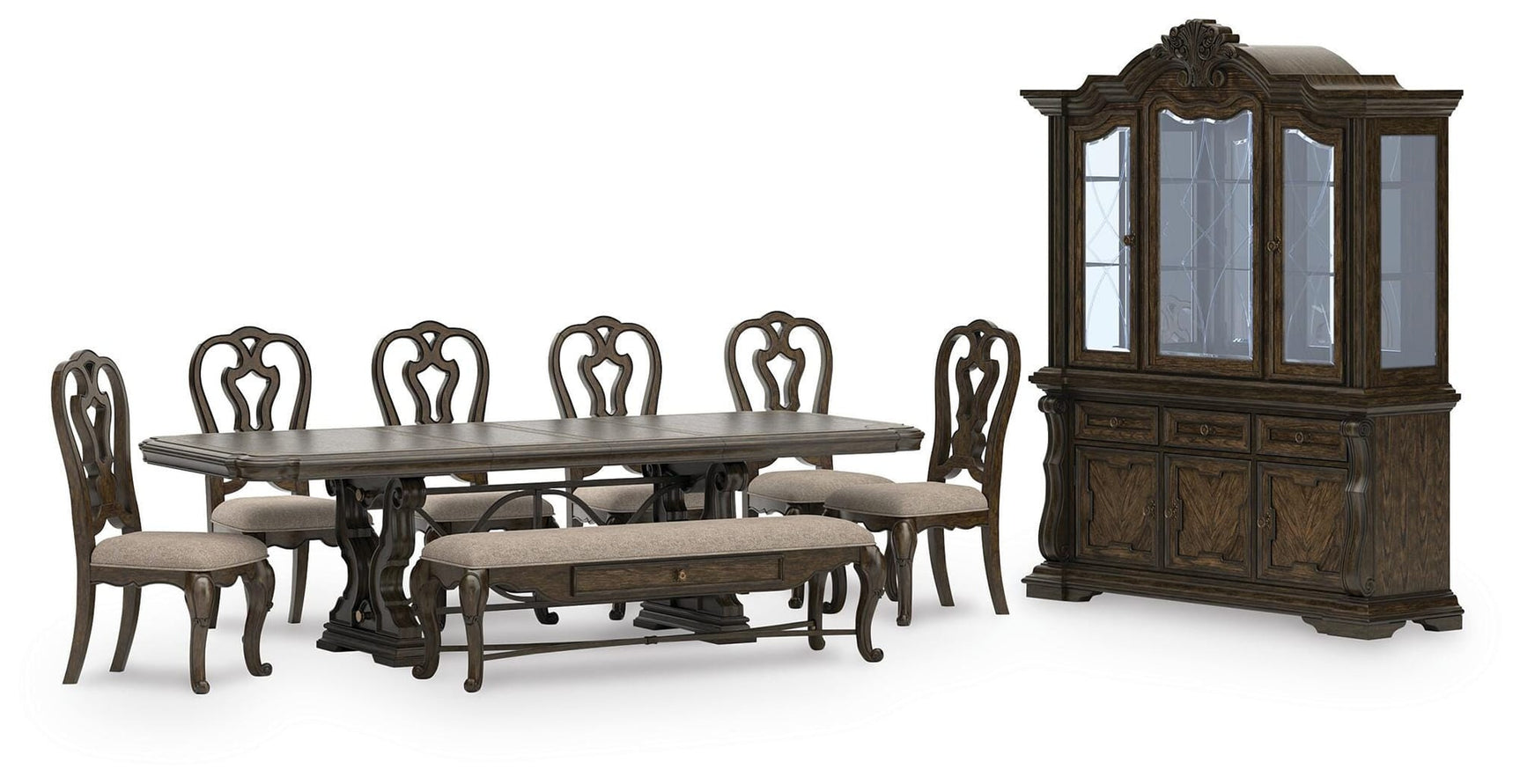 Maylee Dark Brown Dining Set view 17