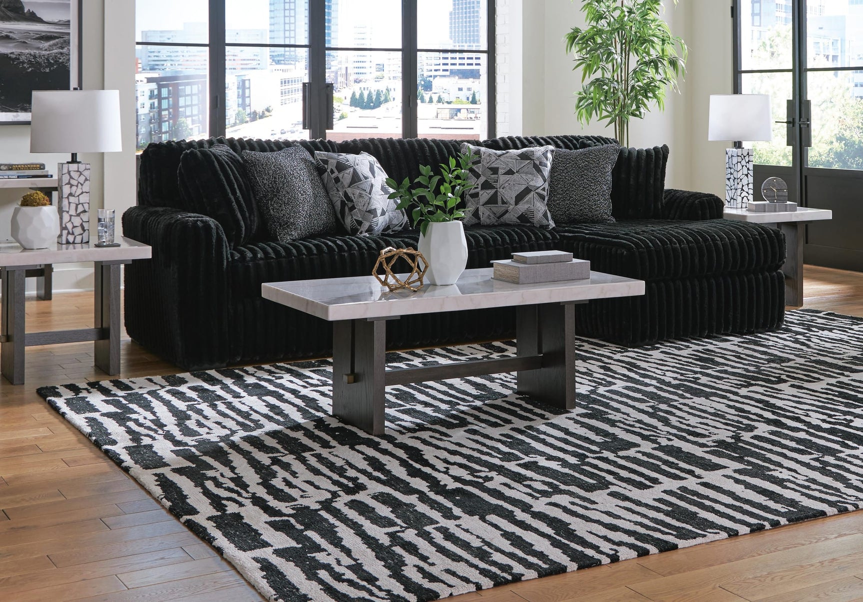 Midnight-Madness Onyx 3-Piece Sectional with Chaise view 2