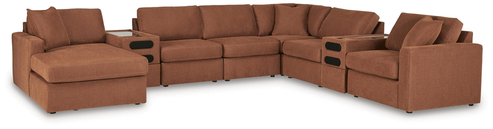 Modmax Spice 8-Piece Sectional with Storage Chaise and Audio Consoles from Decor Furniture