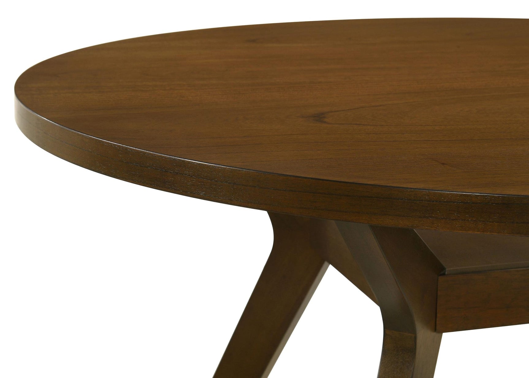 Mueller 48-inch Round Mindi Veneer Dining Table Brown view 5