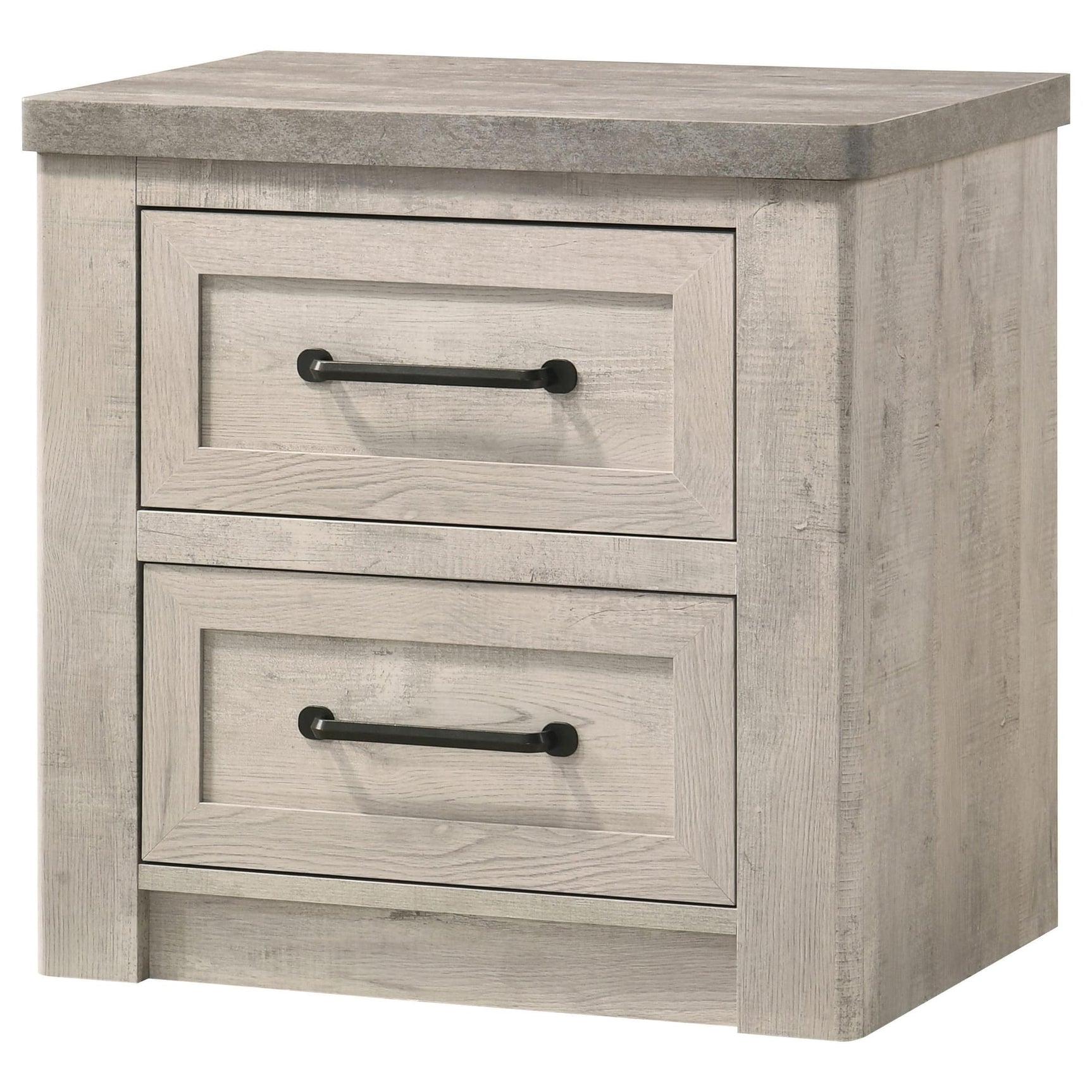 Nevado Farmhouse 2-Drawer Nightstand Grey and Weathered Taupe view 4