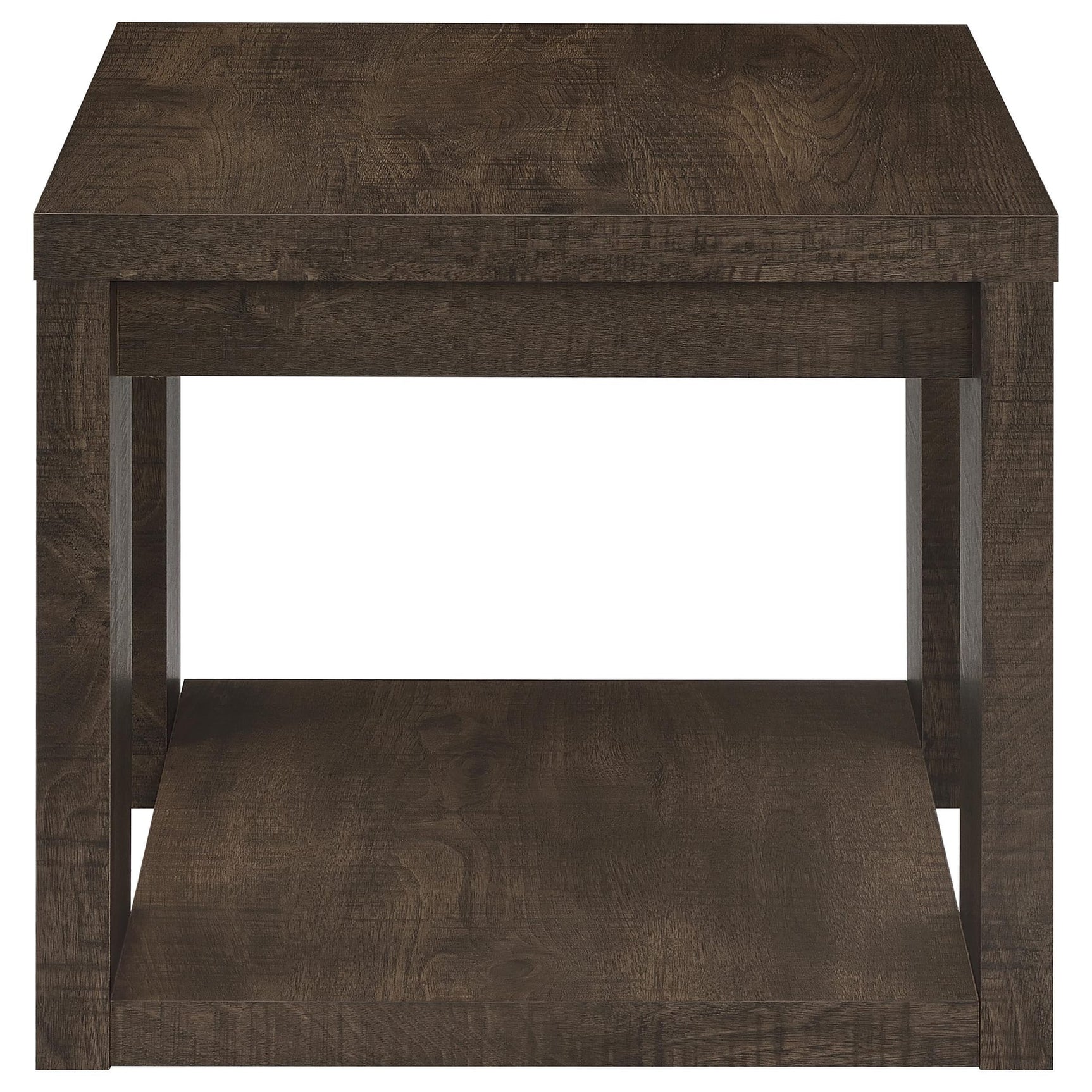 Pavone 2-Piece Coffee and End Table Set with Open Shelves Dark Rustic Mango view 6