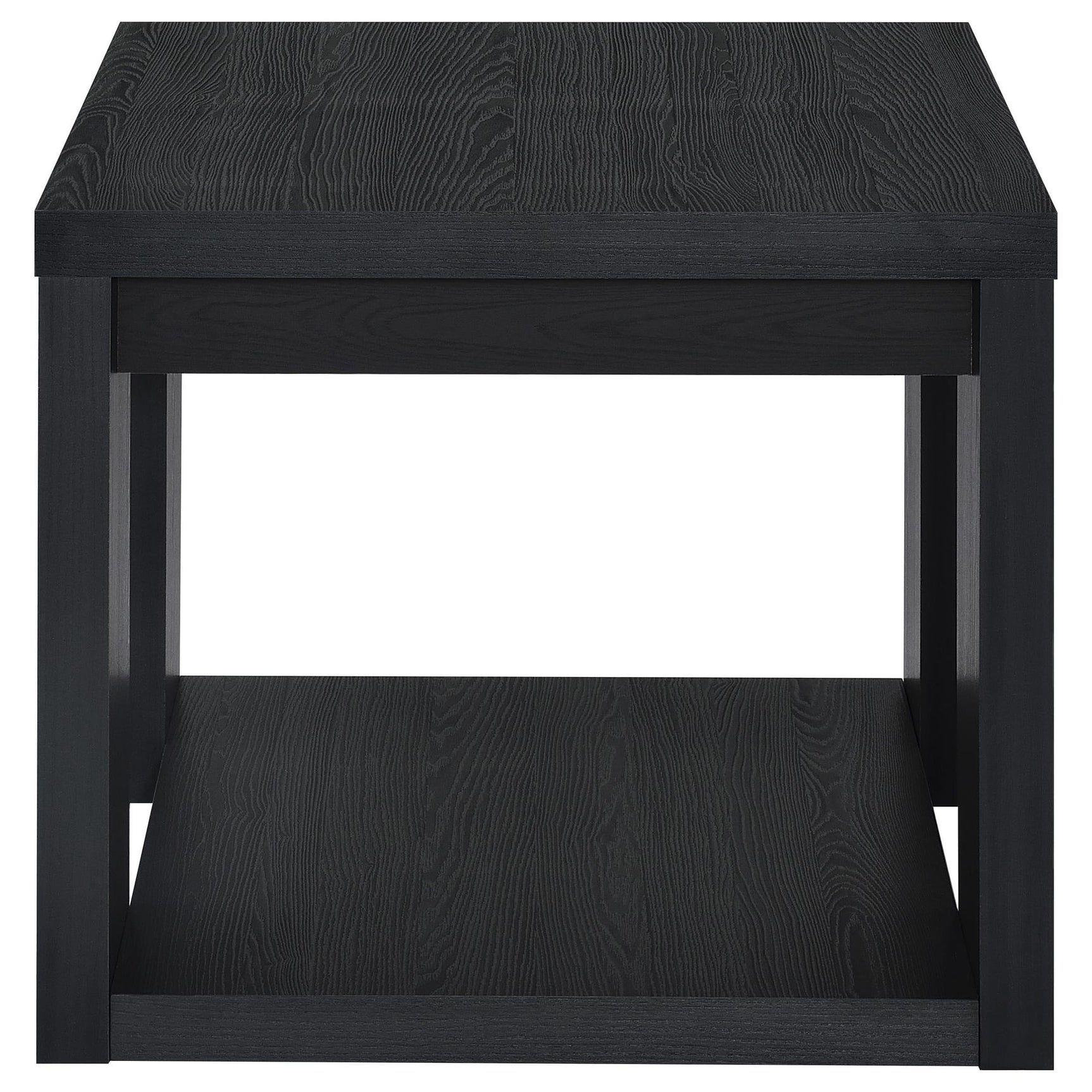 Pavone Transitional Square Storage End Table with Open Lower Shelf Black view 6