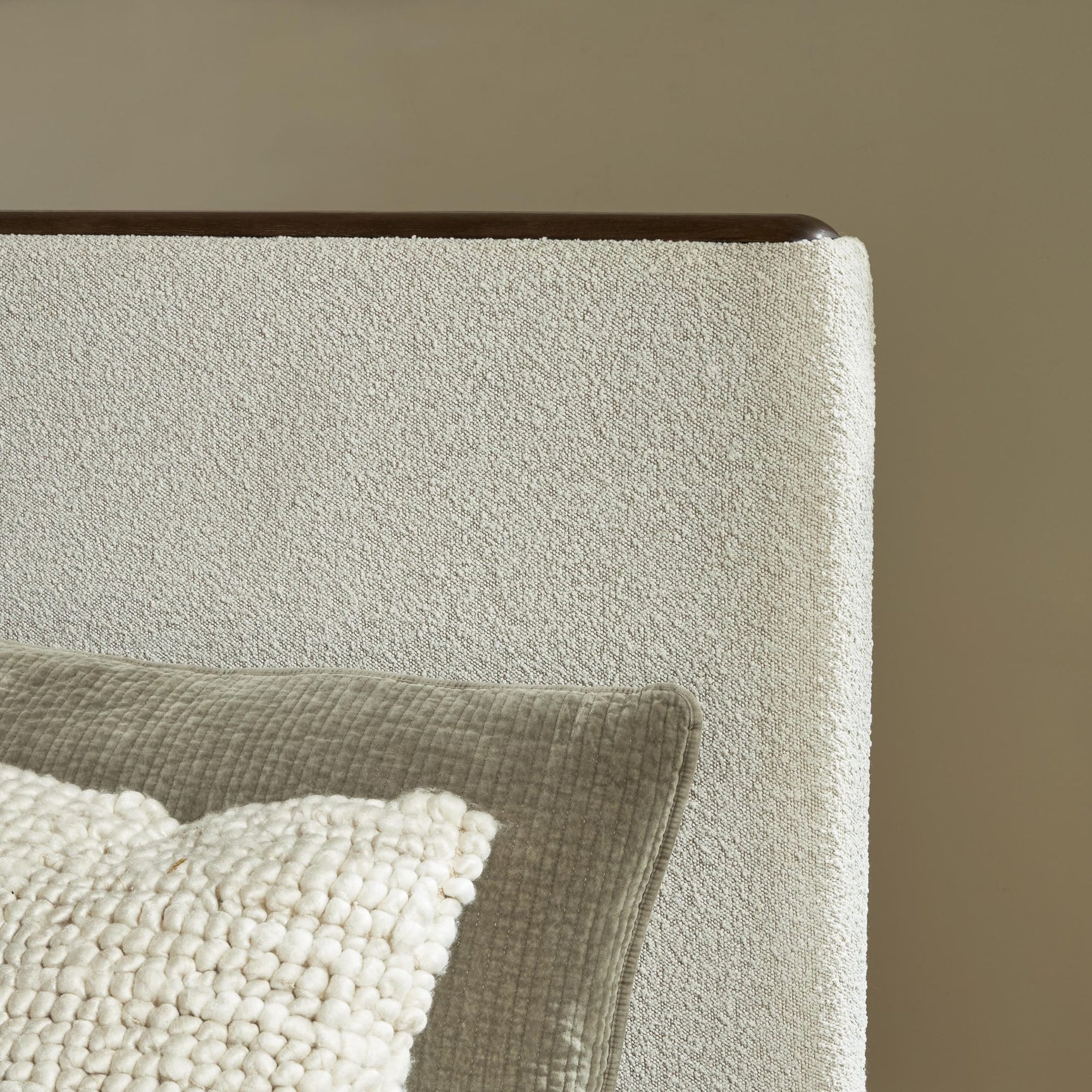 Radkin Burnished Brown Queen Upholstered Panel Bed detail view