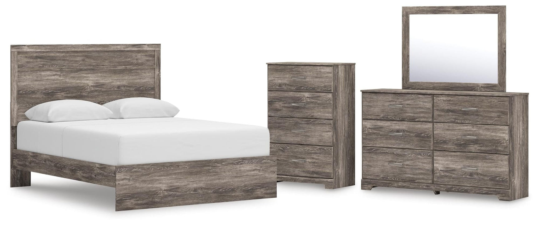 Ralinksi Gray Panel Bedroom Set Queen 4: Bed, Dresser, Mirror, Chest from Decor Furniture