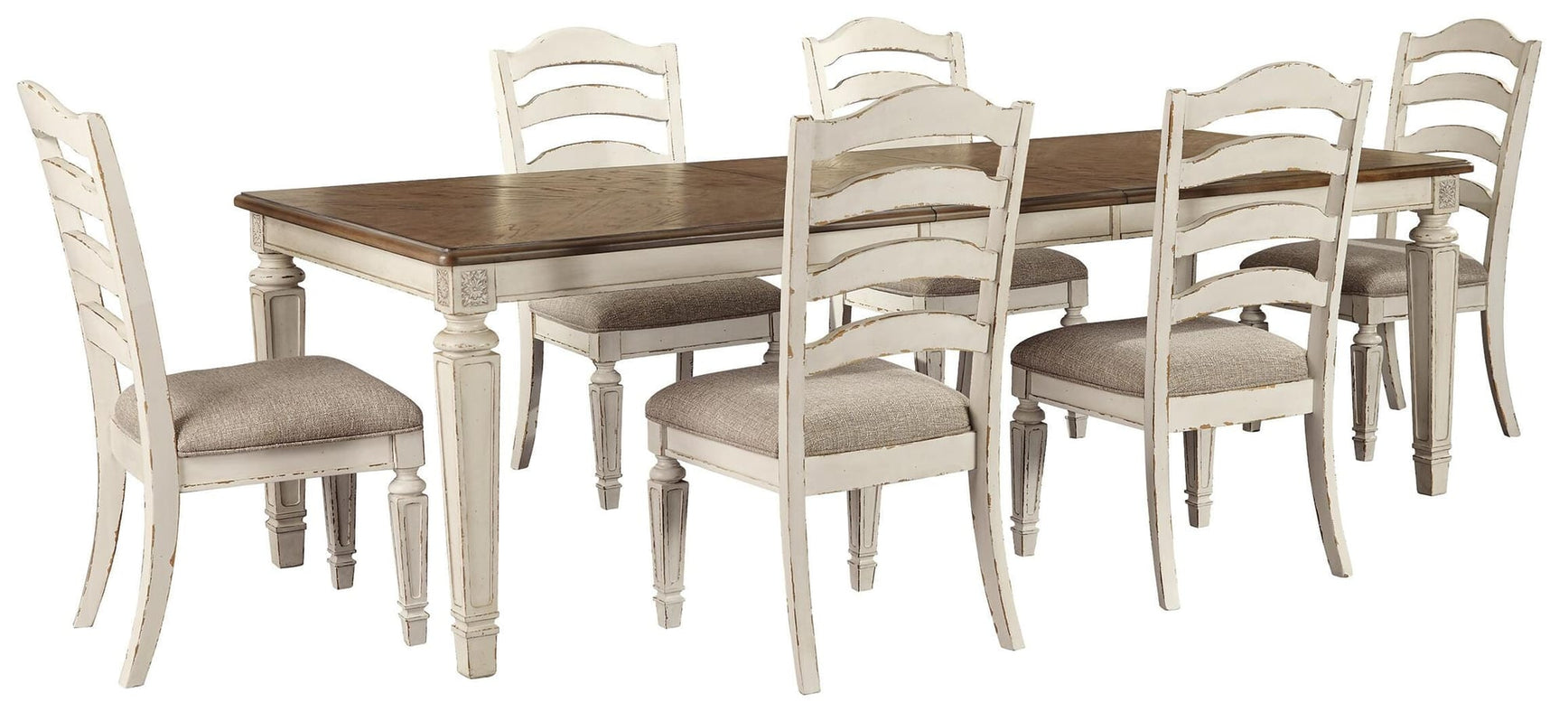 Realyn Chipped White Dining Set 2 view 3