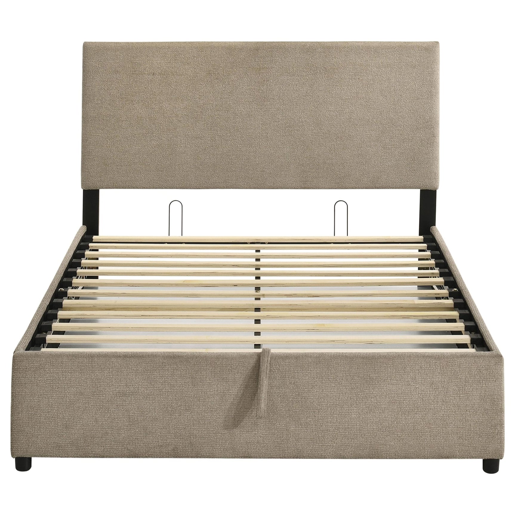 Reeves Upholstered Full Lift-Top Storage Platform Bed Tan view 5