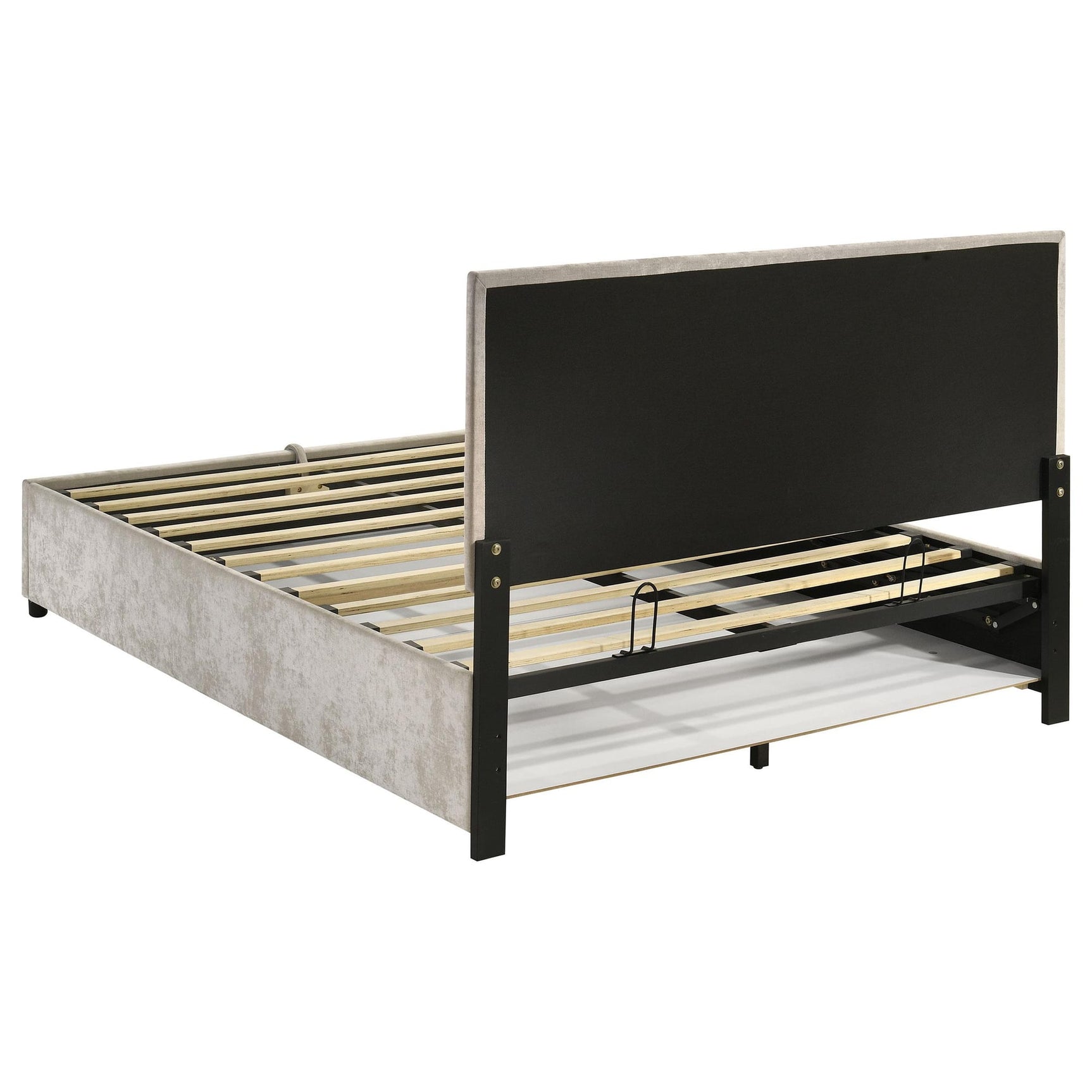 Reeves Upholstered Queen Lift-Top Storage Platform Bed Beige view 8