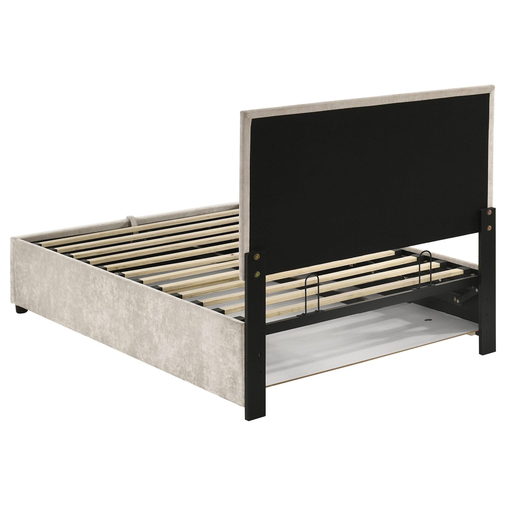 Reeves Upholstered Twin Lift-Top Storage Platform Bed Beige view 8