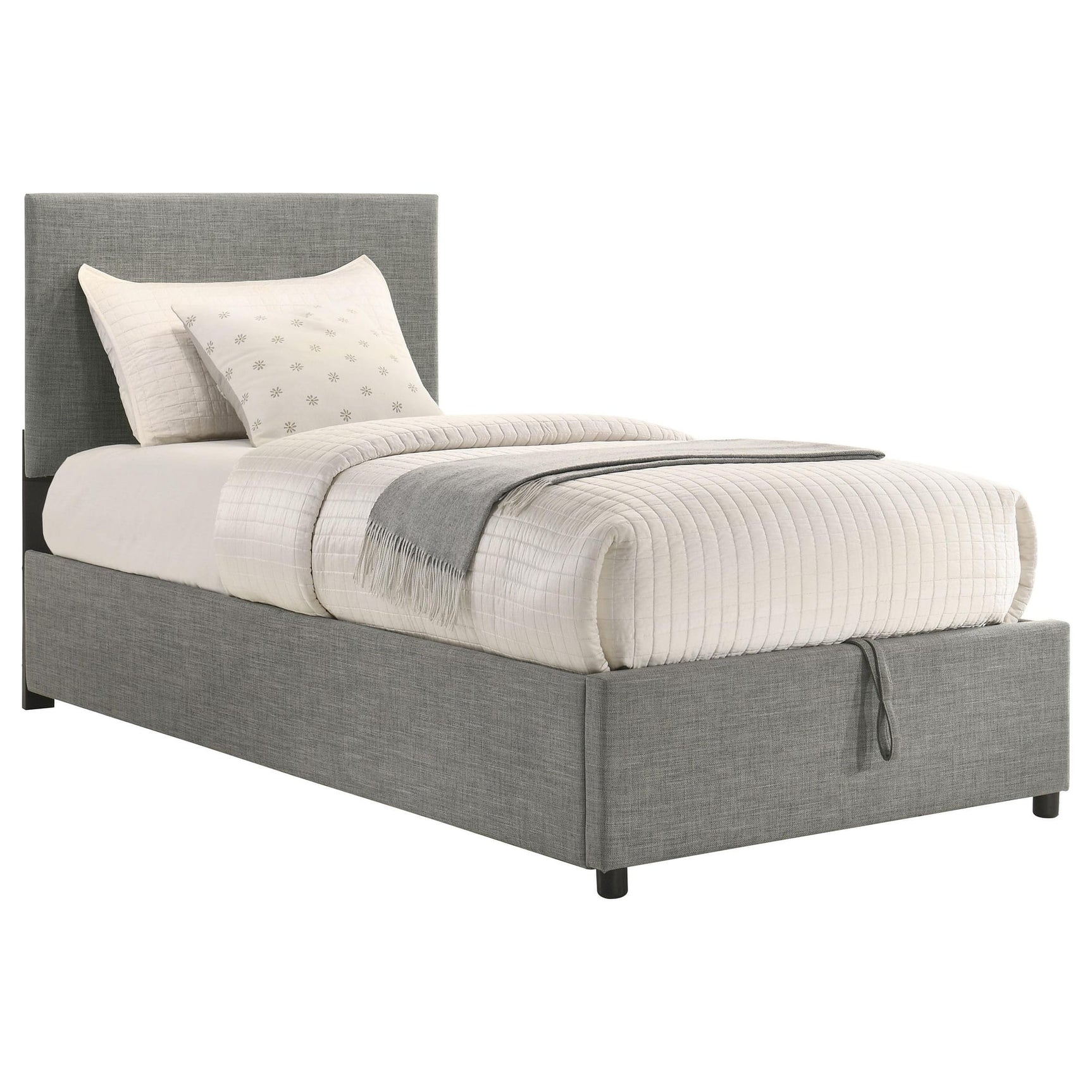 Reeves Upholstered Twin Lift-Top Storage Platform Bed Grey view 5