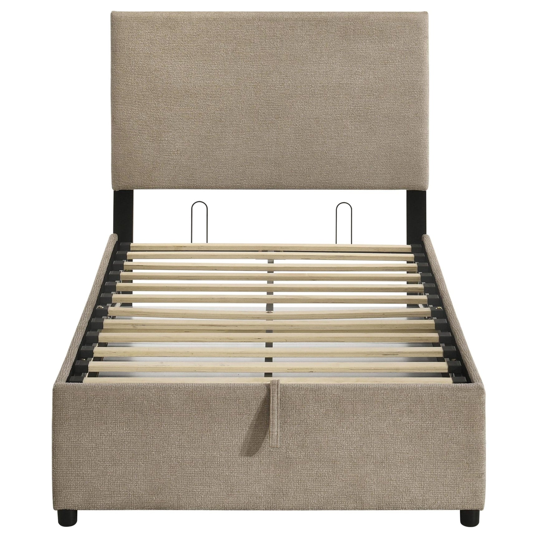 Reeves Upholstered Twin Lift-Top Storage Platform Bed Tan view 7